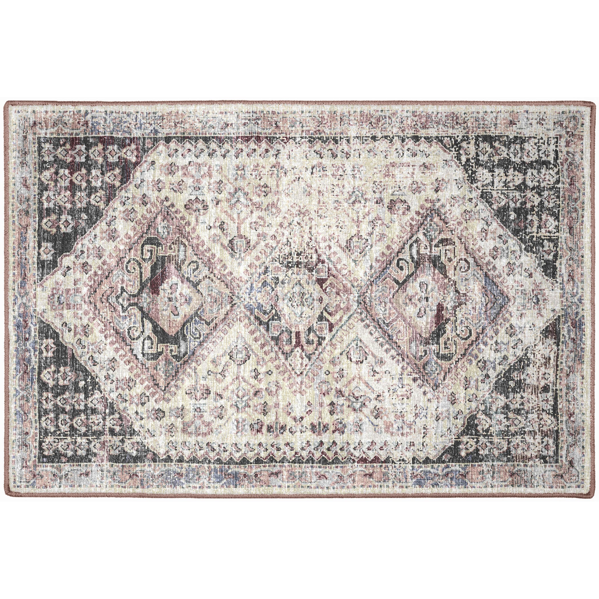 Indoor/Outdoor Traditional JC9 Pearl Multi Rug 2' x 3' #shape_Rectangle