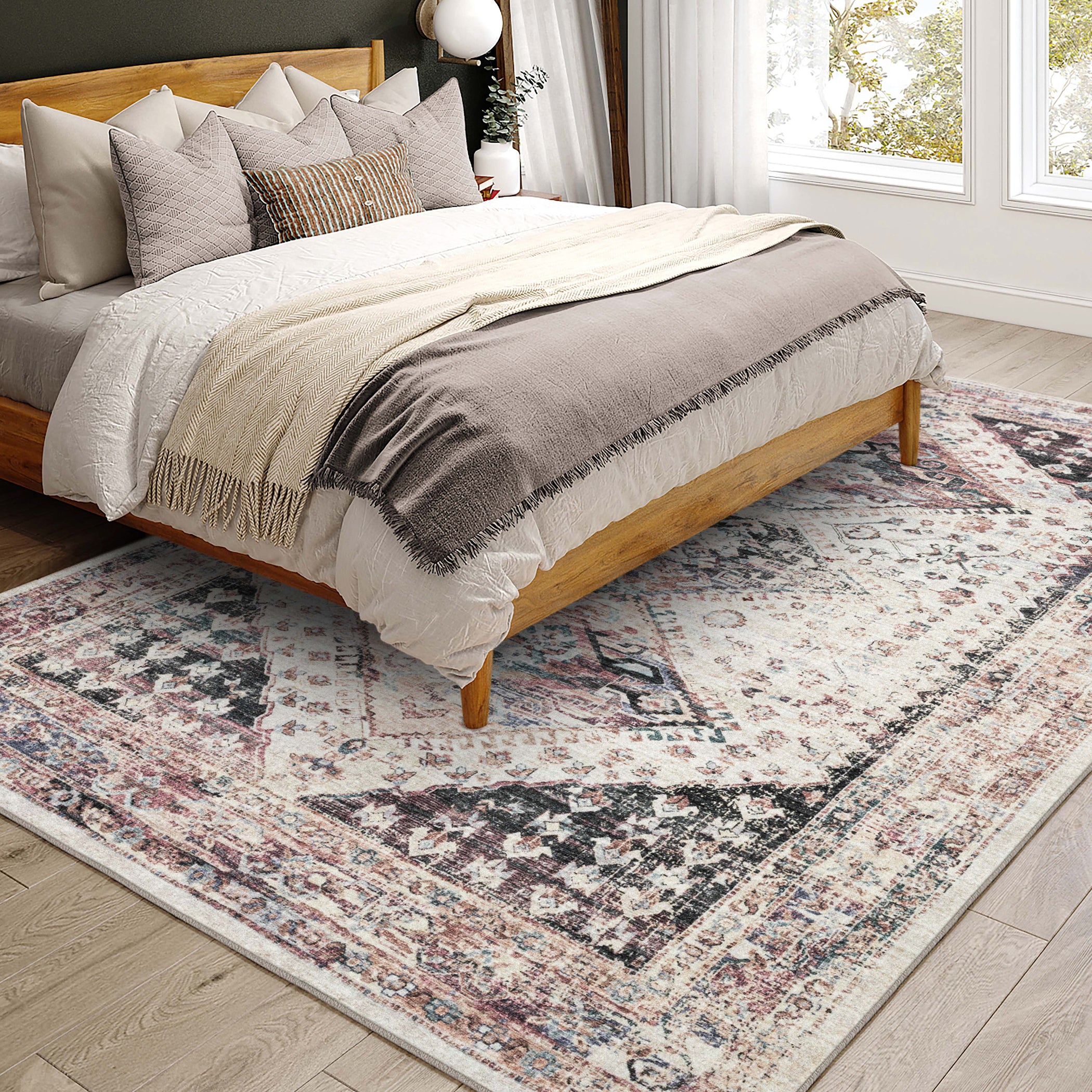 Indoor/Outdoor Traditional JC9 Pearl Multi Rug 3' x 5' #shape_Rectangle