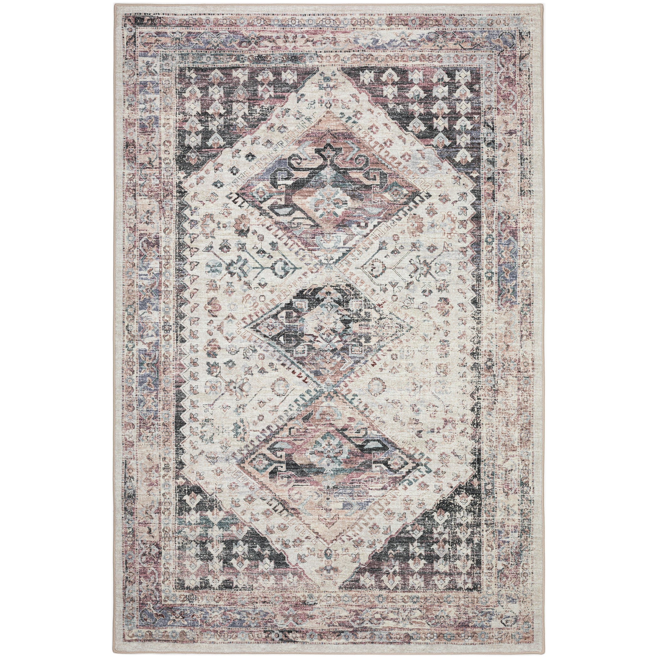 Indoor/Outdoor Traditional JC9 Pearl Multi Rug 3' x 5' #shape_Rectangle
