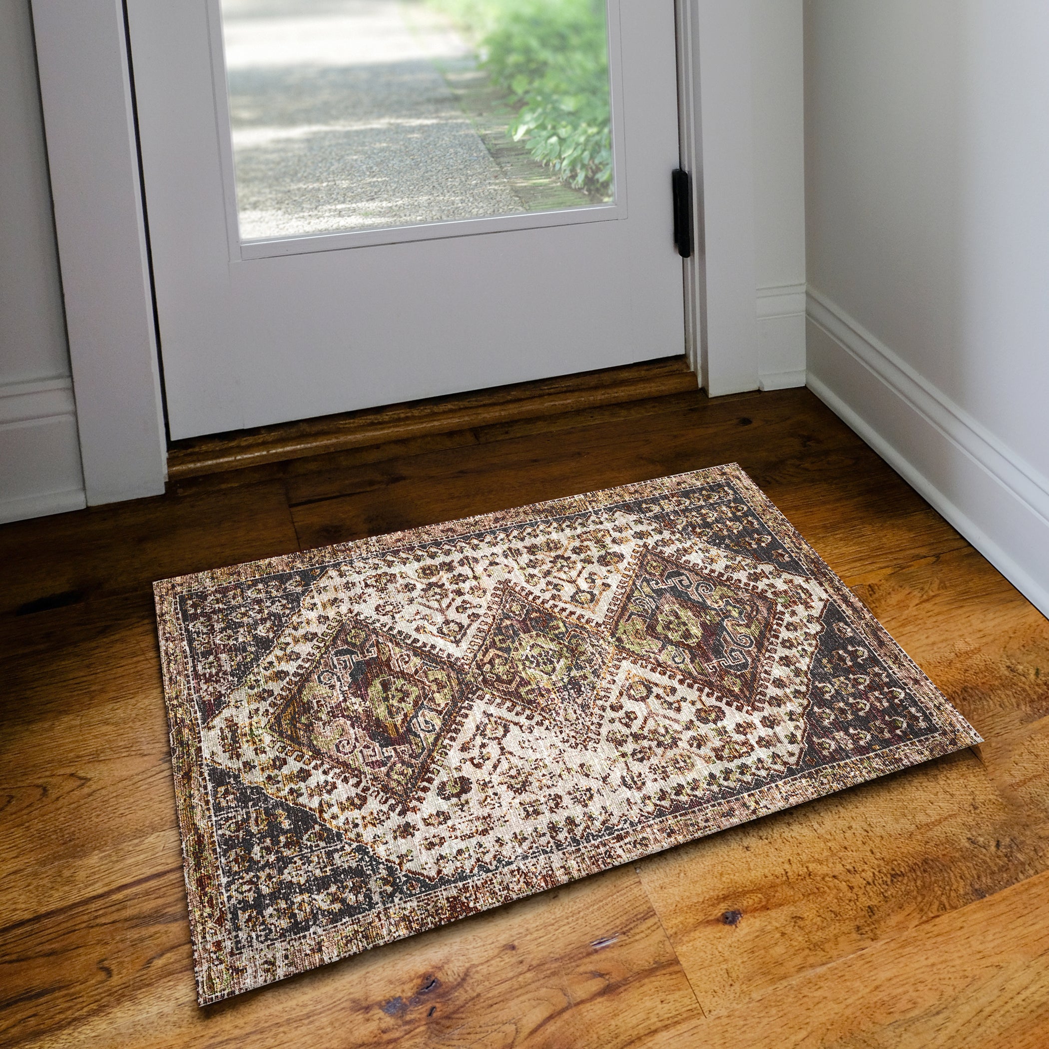 Indoor/Outdoor Traditional JC9 Putty Brown Rug 2' x 3' #shape_Rectangle