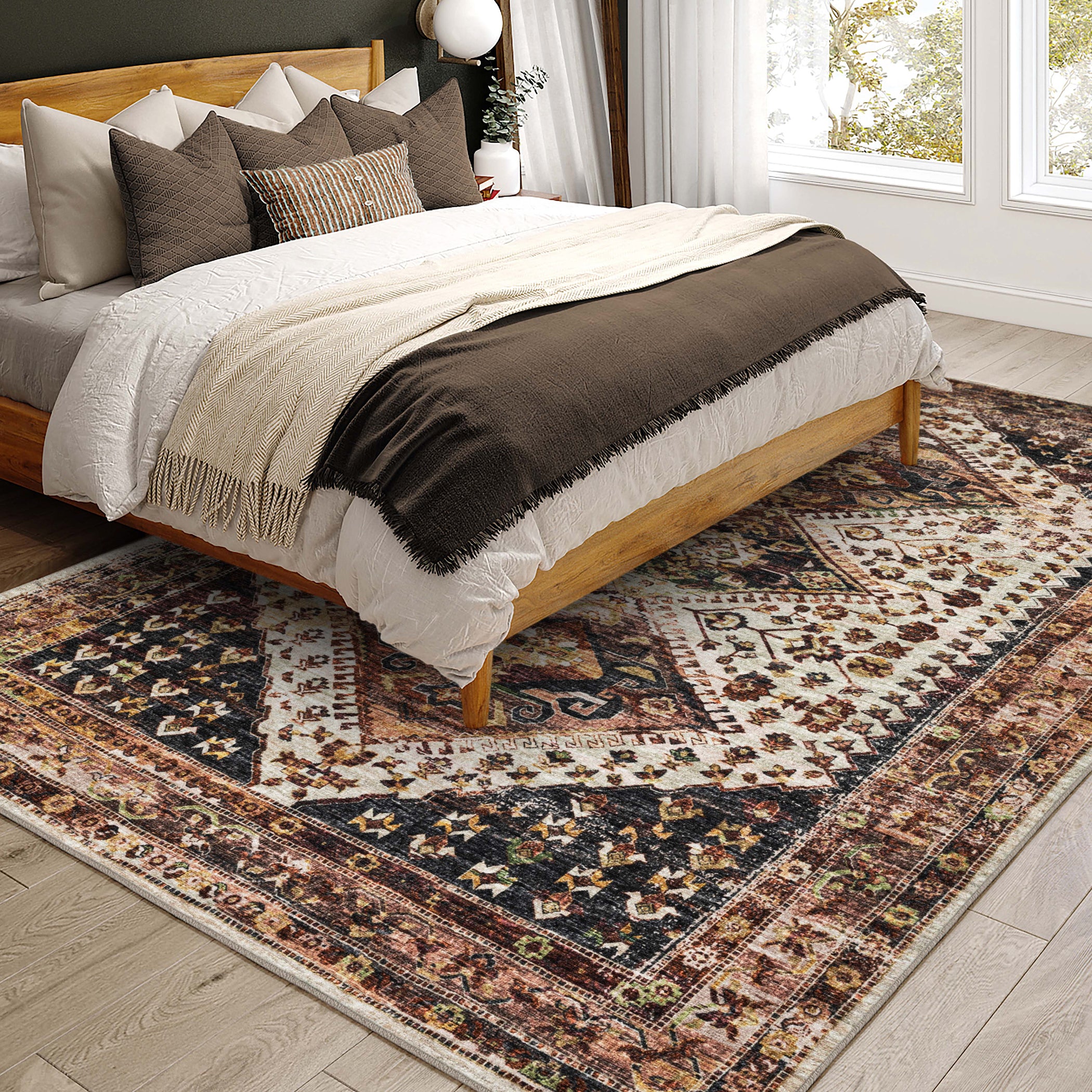 Indoor/Outdoor Traditional JC9 Putty Brown Rug 3' x 5' #shape_Rectangle