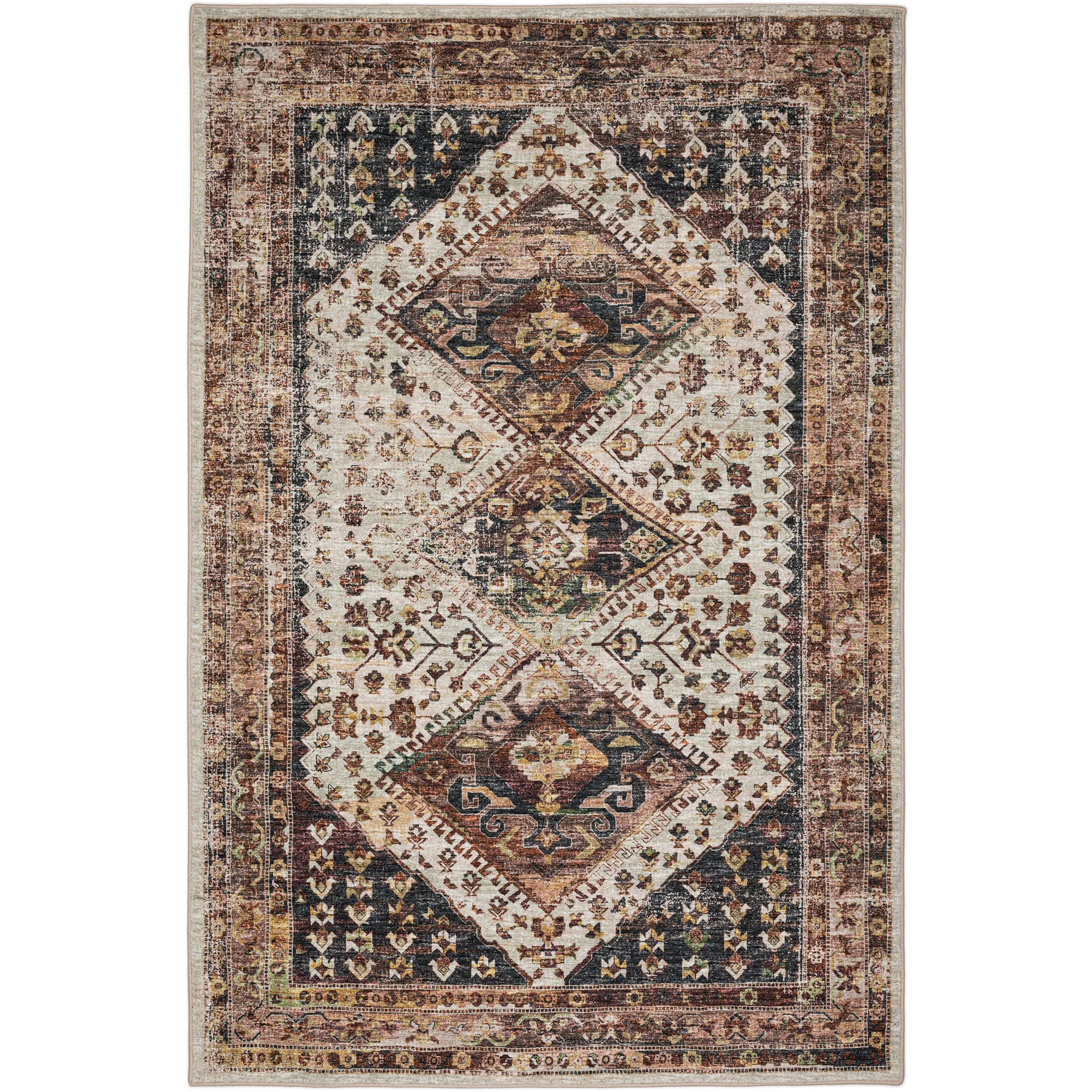 Indoor/Outdoor Traditional JC9 Putty Brown Rug 3' x 5' #shape_Rectangle