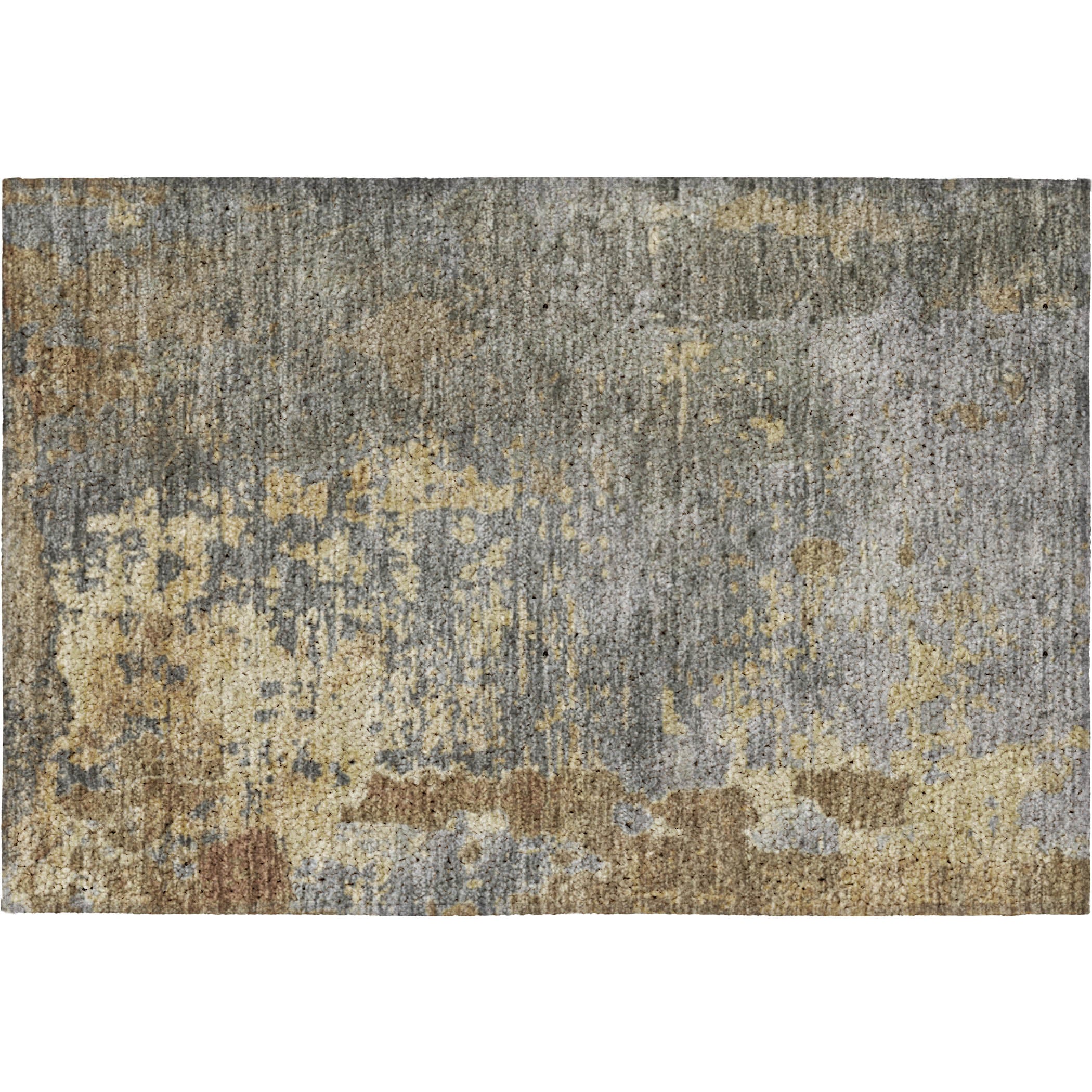 Luxury Washable Indoor/Outdoor Transitional KC11 Pewter Gray Rug 1'8" x 2'6" #shape_Rectangle