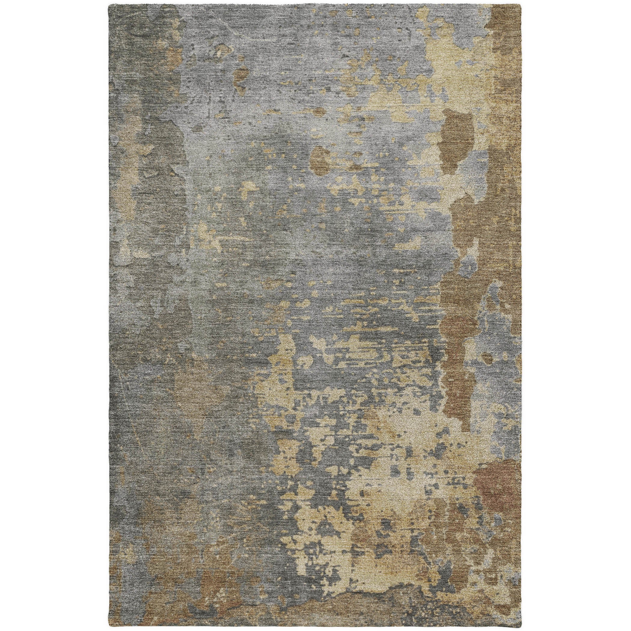 Luxury Washable Indoor/Outdoor Transitional KC11 Pewter Gray Rug 2'6" x 3'10" #shape_Rectangle