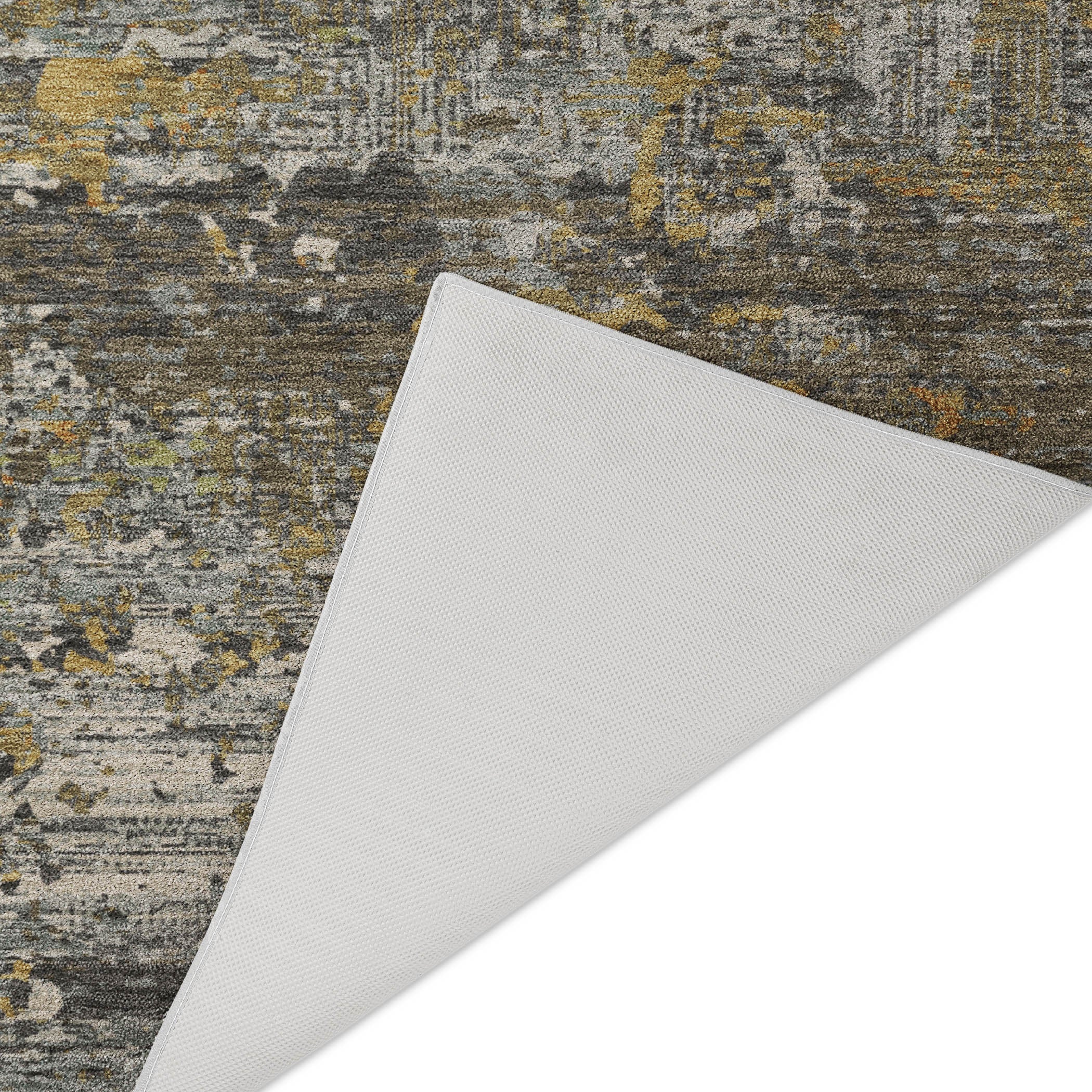Luxury Washable Indoor/Outdoor Transitional KC12 Gray Rug 1'8" x 2'6" #shape_Rectangle