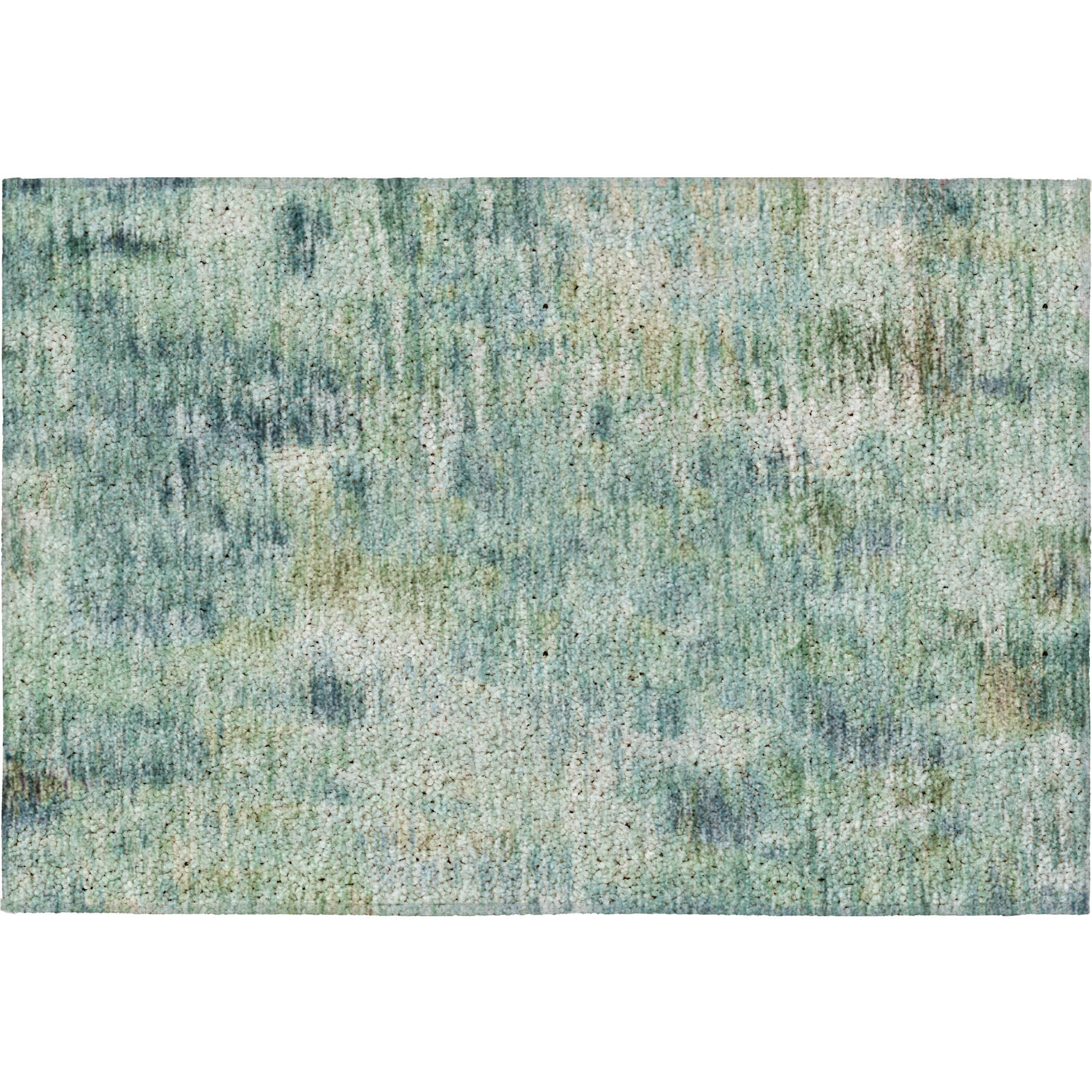 Luxury Washable Indoor/Outdoor Transitional KC1 Teal Rug 1'8" x 2'6" #shape_Rectangle