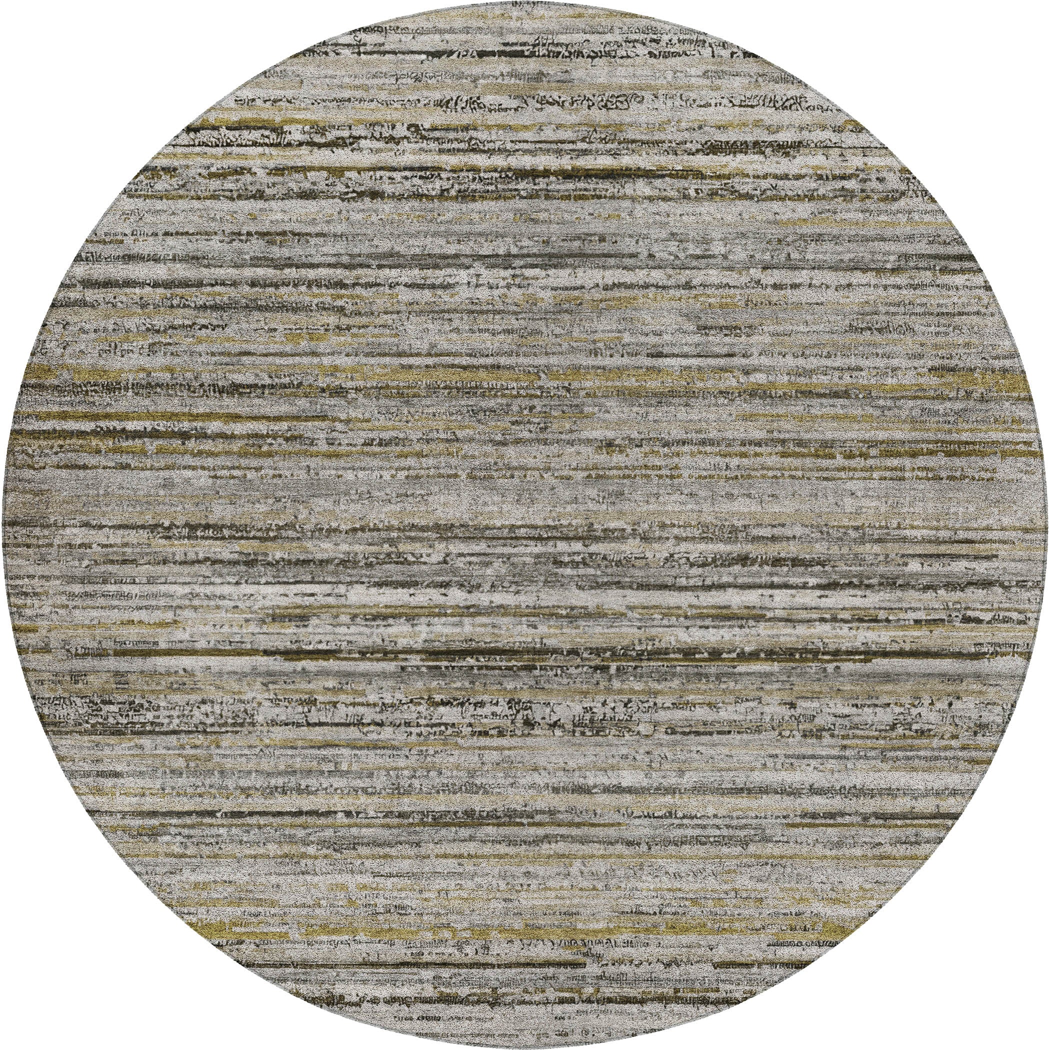 Luxury Washable Indoor/Outdoor Transitional KC3 Pewter Gray Rug 8' x 8' #shape_Round