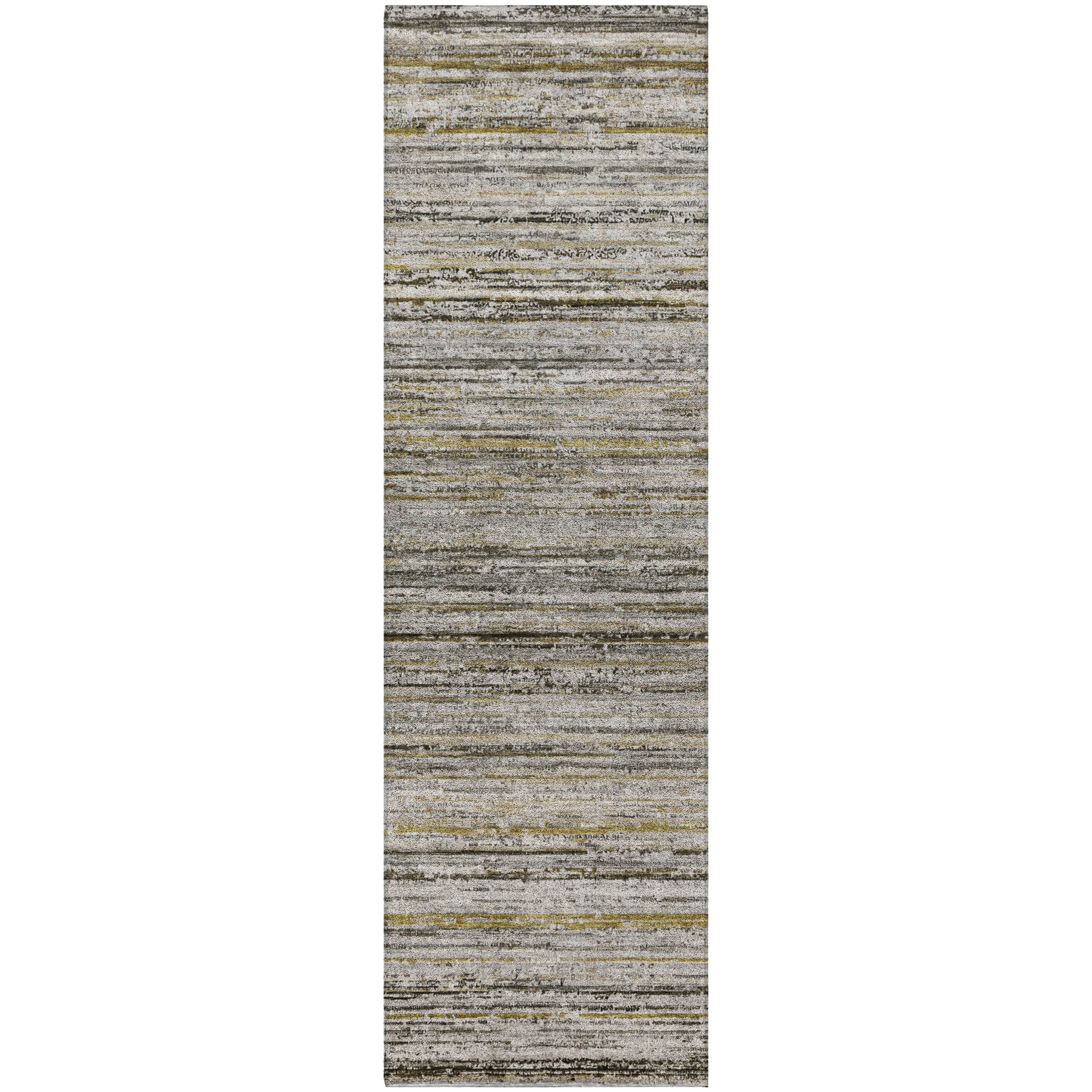 Luxury Washable Indoor/Outdoor Transitional KC3 Pewter Gray Rug 2'3" x 7'6" #shape_Runner