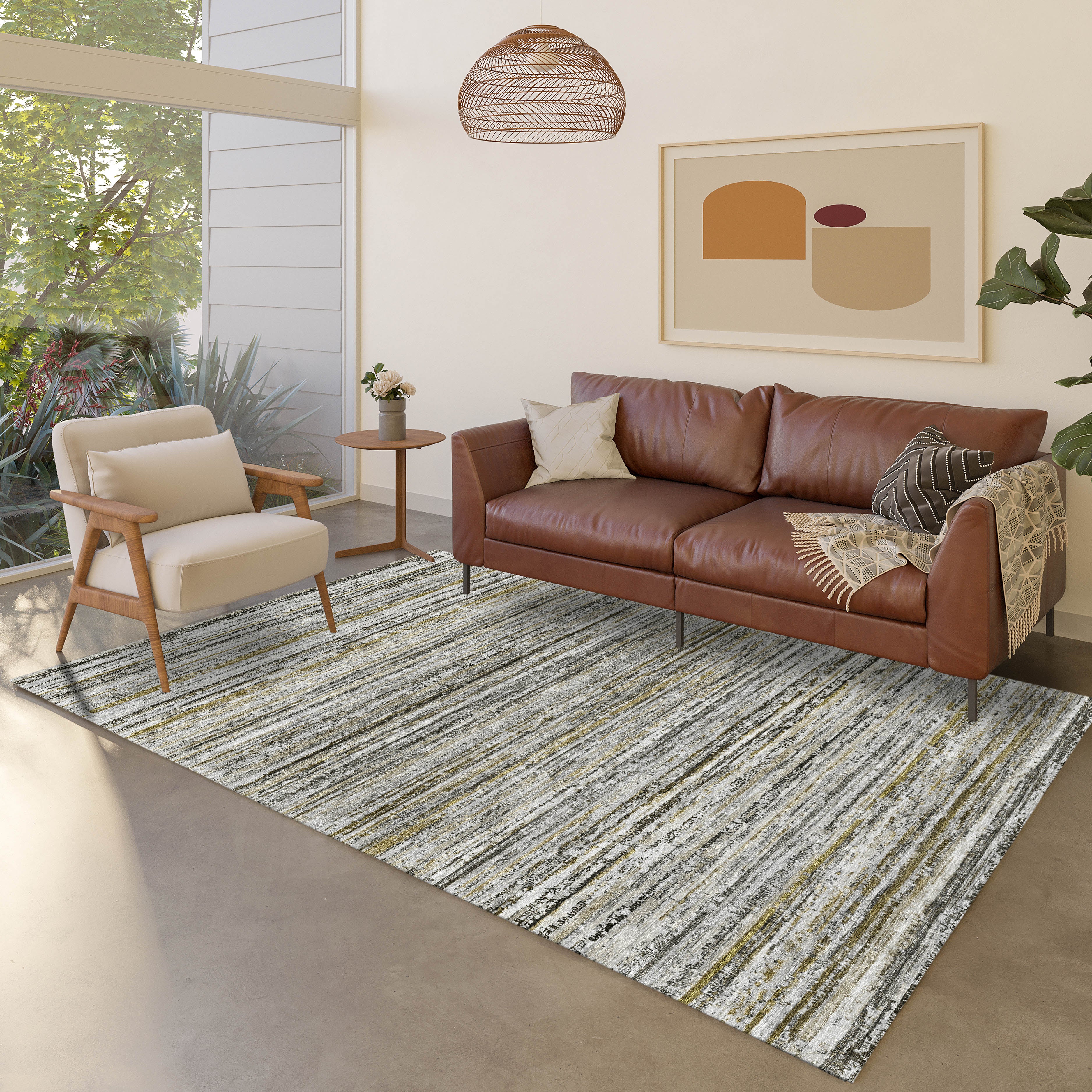Luxury Washable Indoor/Outdoor Transitional KC3 Pewter Gray Rug 2'6" x 3'10" #shape_Rectangle
