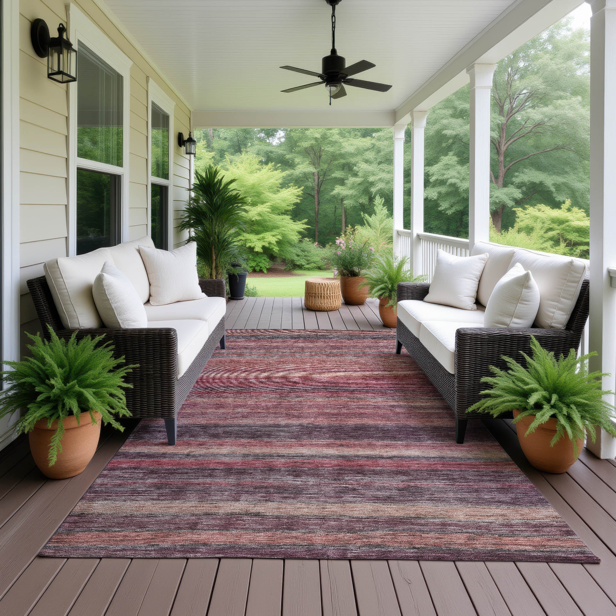 Luxury Washable Indoor/Outdoor Transitional KC5 Merlot Red Rug 2'6" x 3'10" #shape_Rectangle