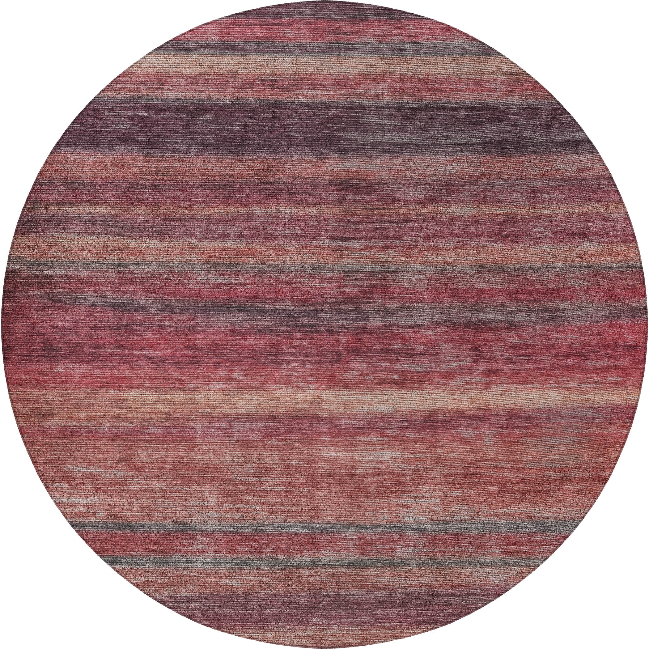 Luxury Washable Indoor/Outdoor Transitional KC5 Merlot Red Rug 8' x 8' #shape_Round