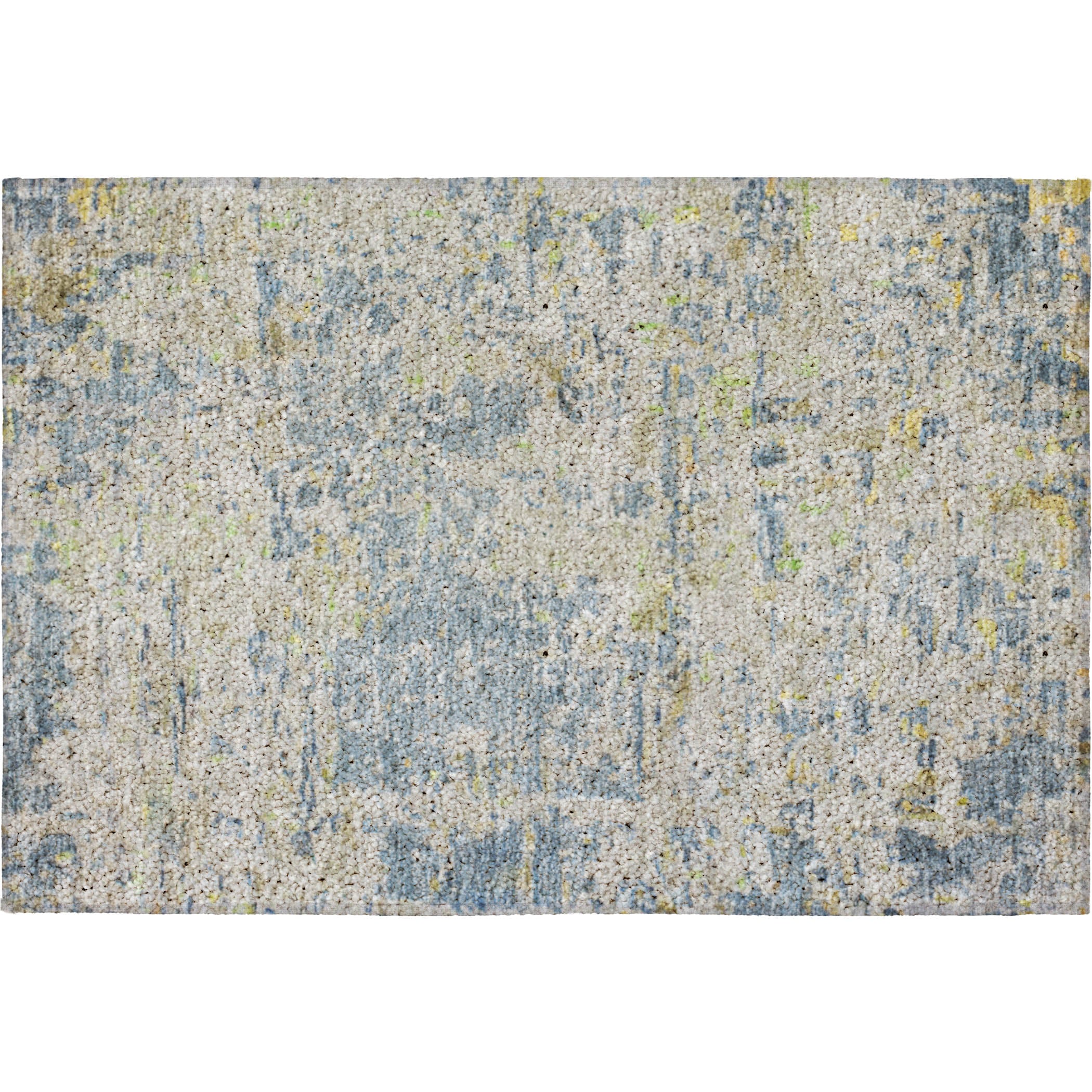 Luxury Washable Indoor/Outdoor Transitional KC6 Blue Rug 1'8" x 2'6" #shape_Rectangle