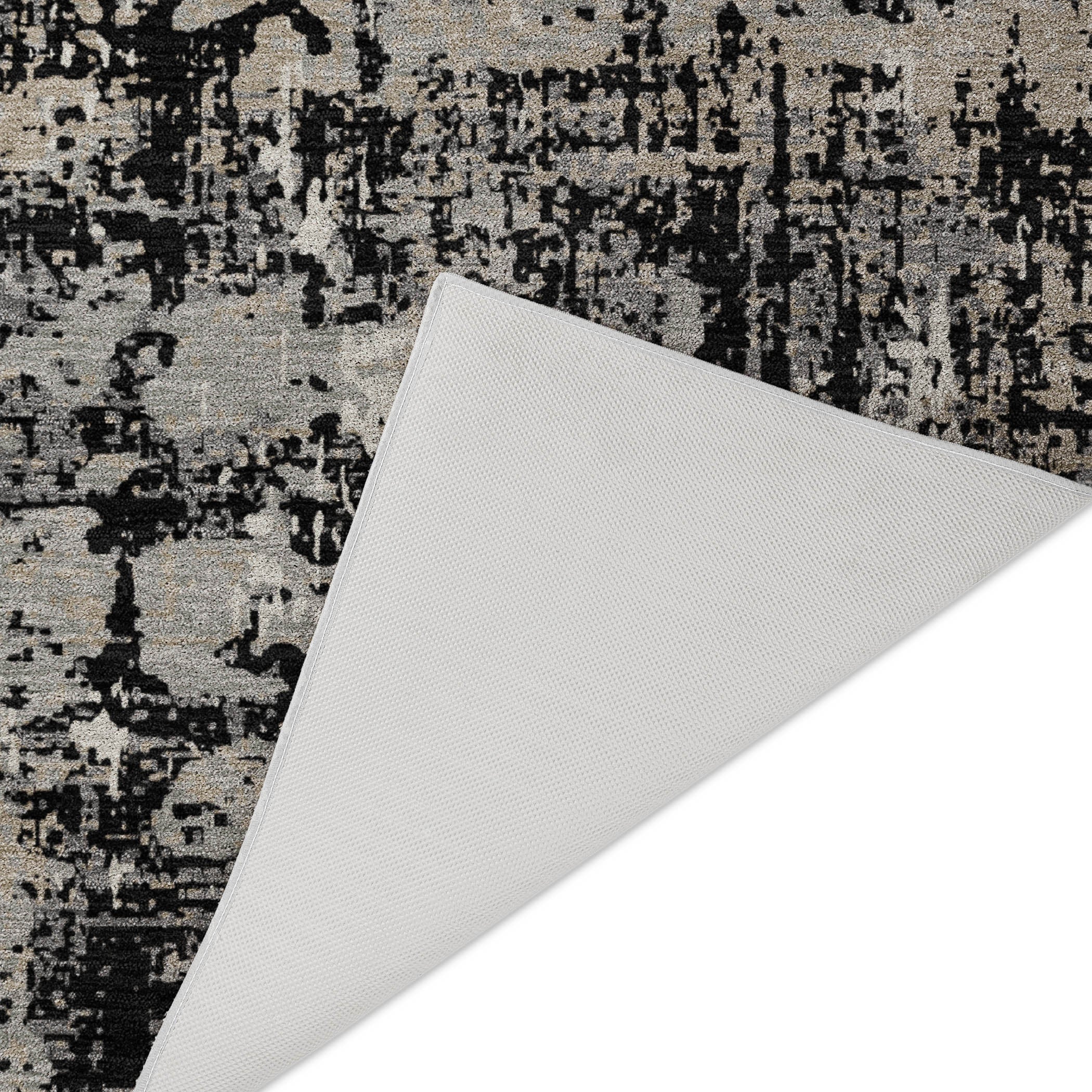 Luxury Washable Indoor/Outdoor Transitional KC7 Black Rug 1'8" x 2'6" #shape_Rectangle