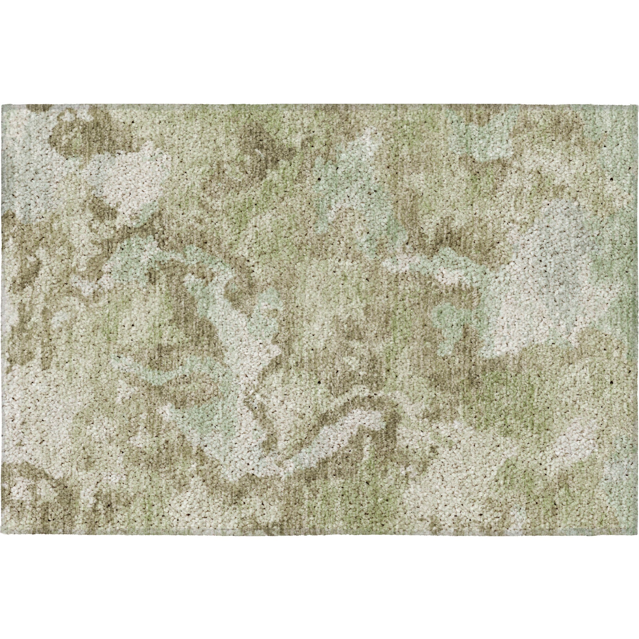 Luxury Washable Indoor/Outdoor Transitional KC9 Aloe Green Rug 1'8" x 2'6" #shape_Rectangle