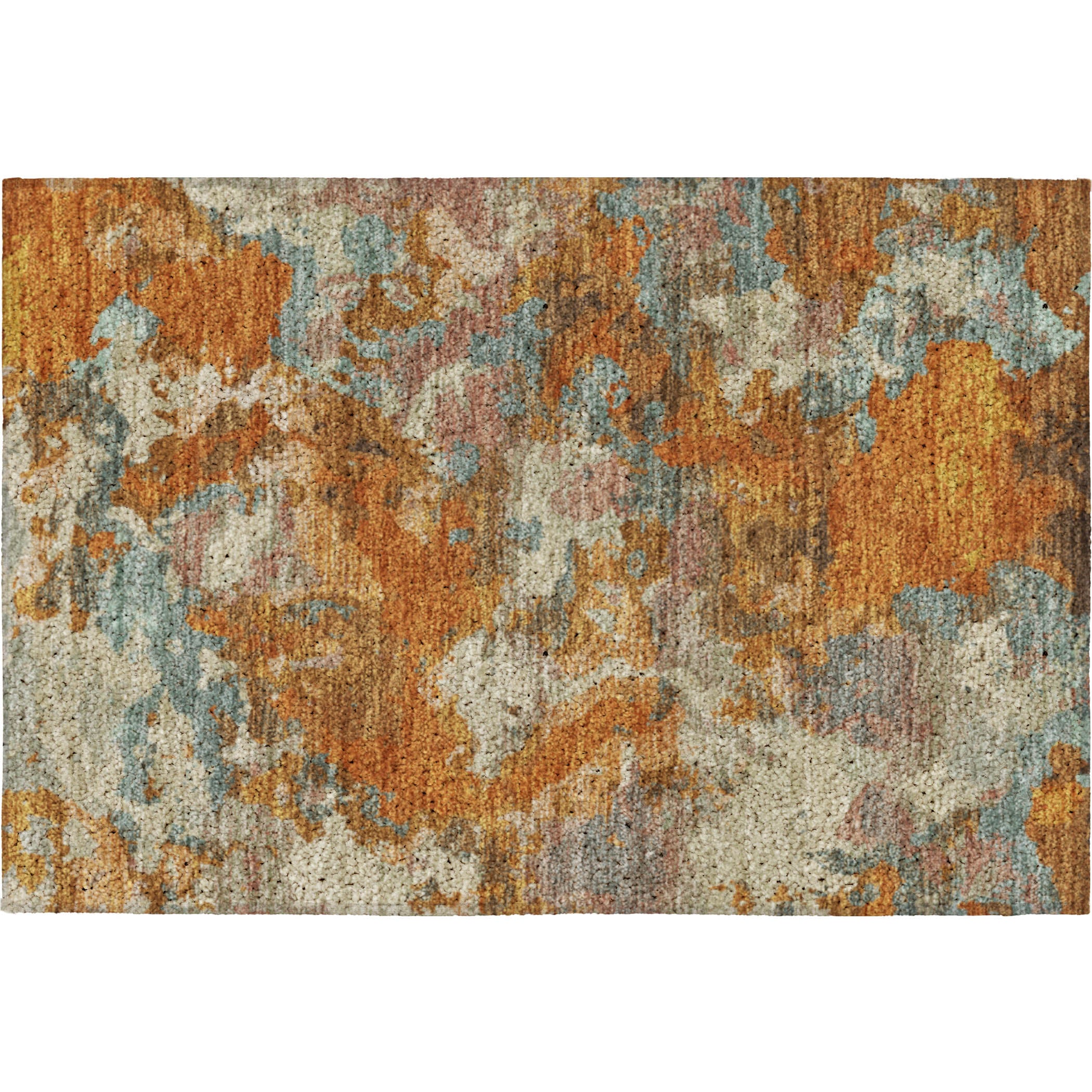 Luxury Washable Indoor/Outdoor Transitional KC9 Copper Orange Rug 1'8" x 2'6" #shape_Rectangle
