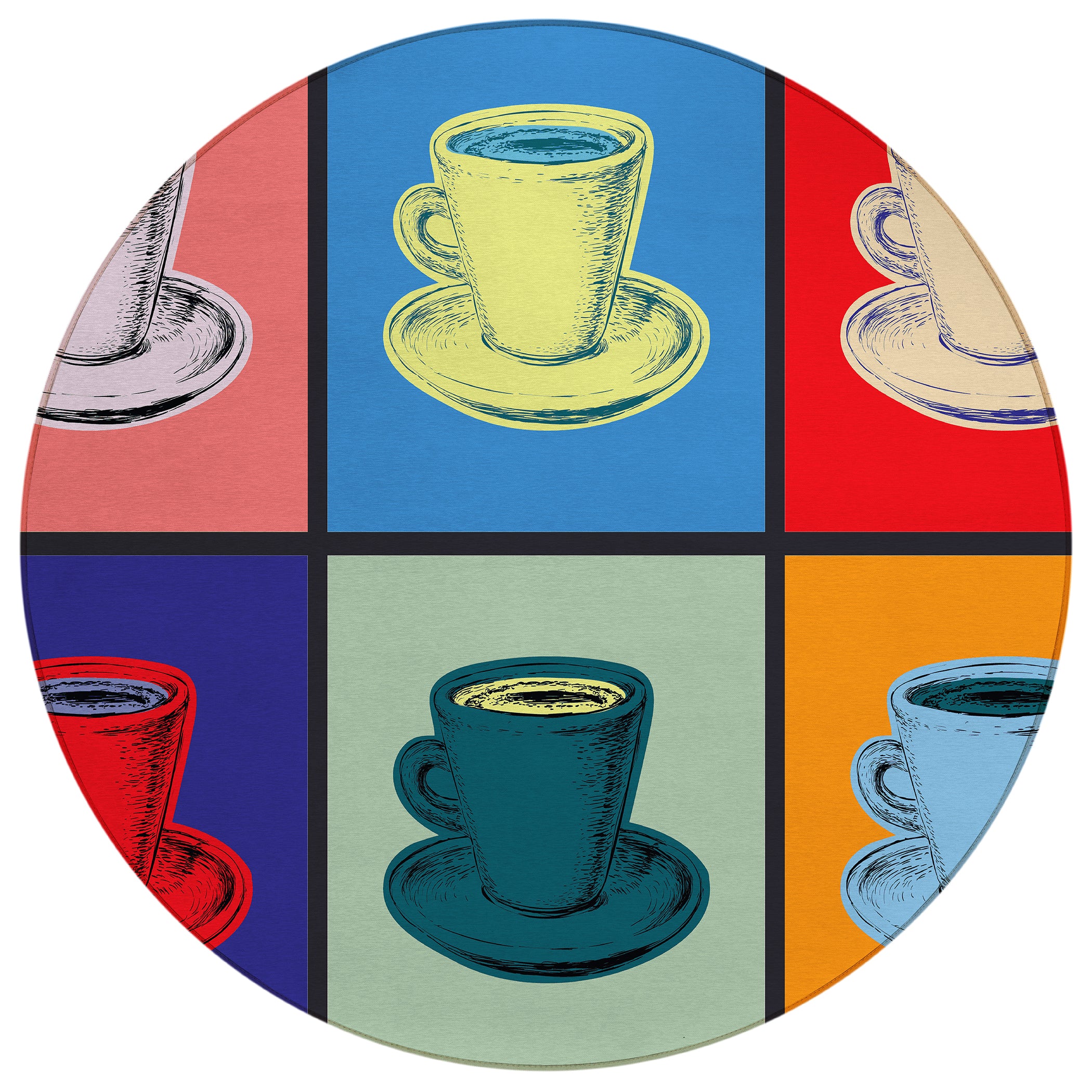 Luxury Machine Washable Indoor/Outdoor Kitchen KE10 Multi Rug 8' x 8' #shape_Round