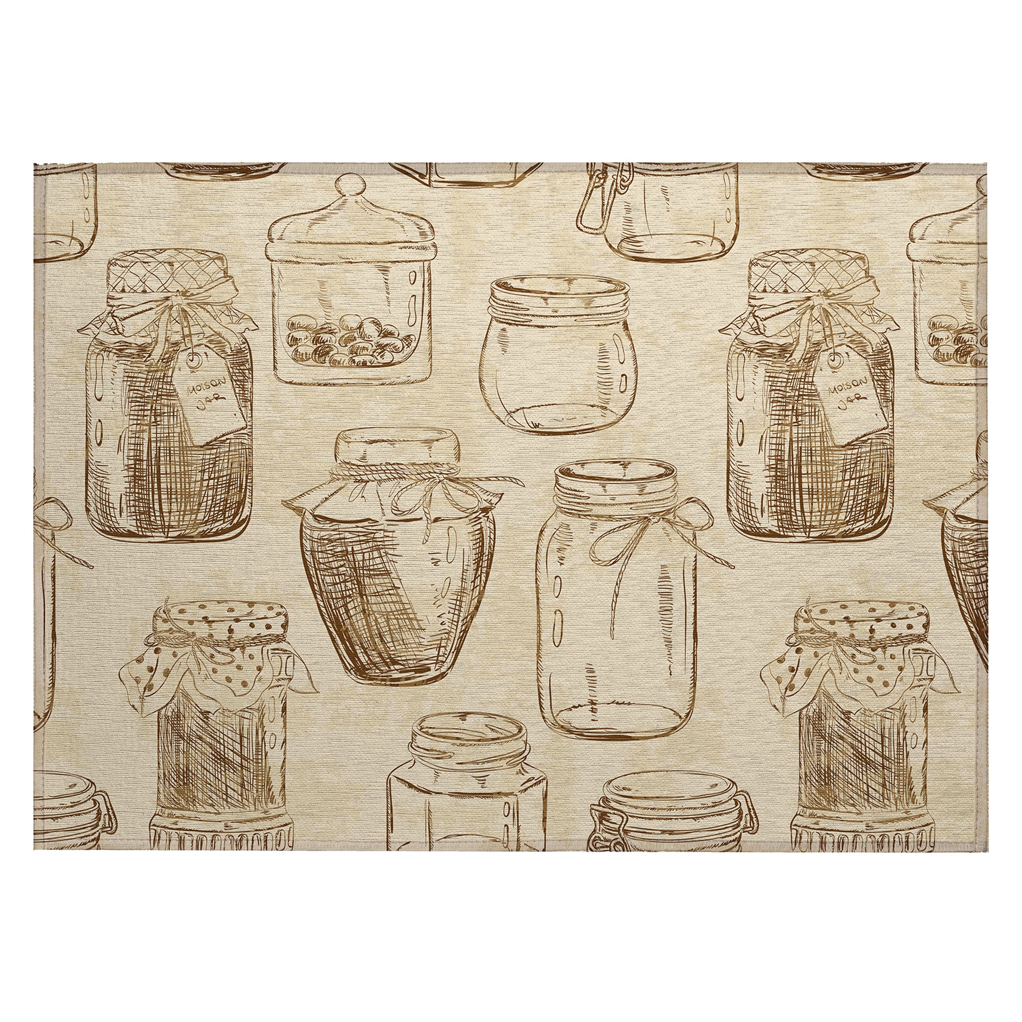 Luxury Machine Washable Indoor/Outdoor Kitchen KE18 Parchment Ivory Rug 1'8" x 2'6" #shape_Rectangle