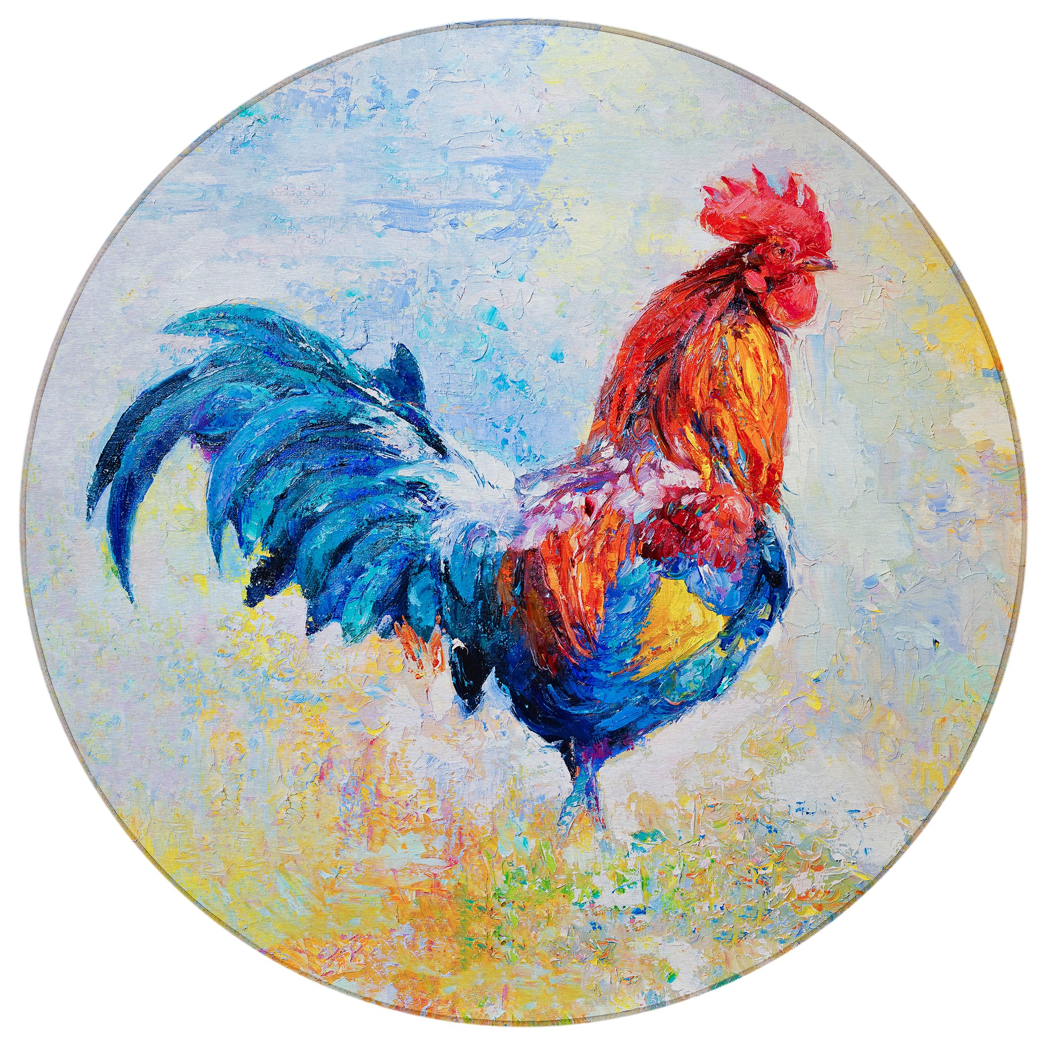 Luxury Machine Washable Indoor/Outdoor Kitchen KE1 Multi Rug 8' x 8' #shape_Round