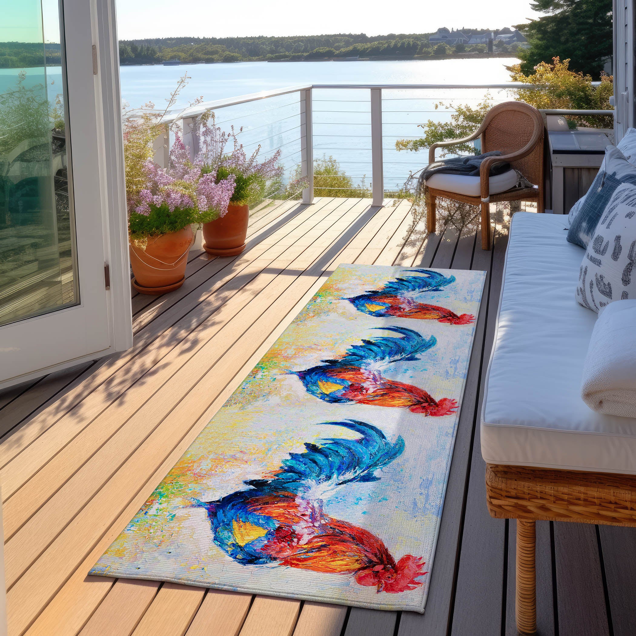 Luxury Machine Washable Indoor/Outdoor Kitchen KE1 Multi Rug 2'3" x 7'6" #shape_Runner