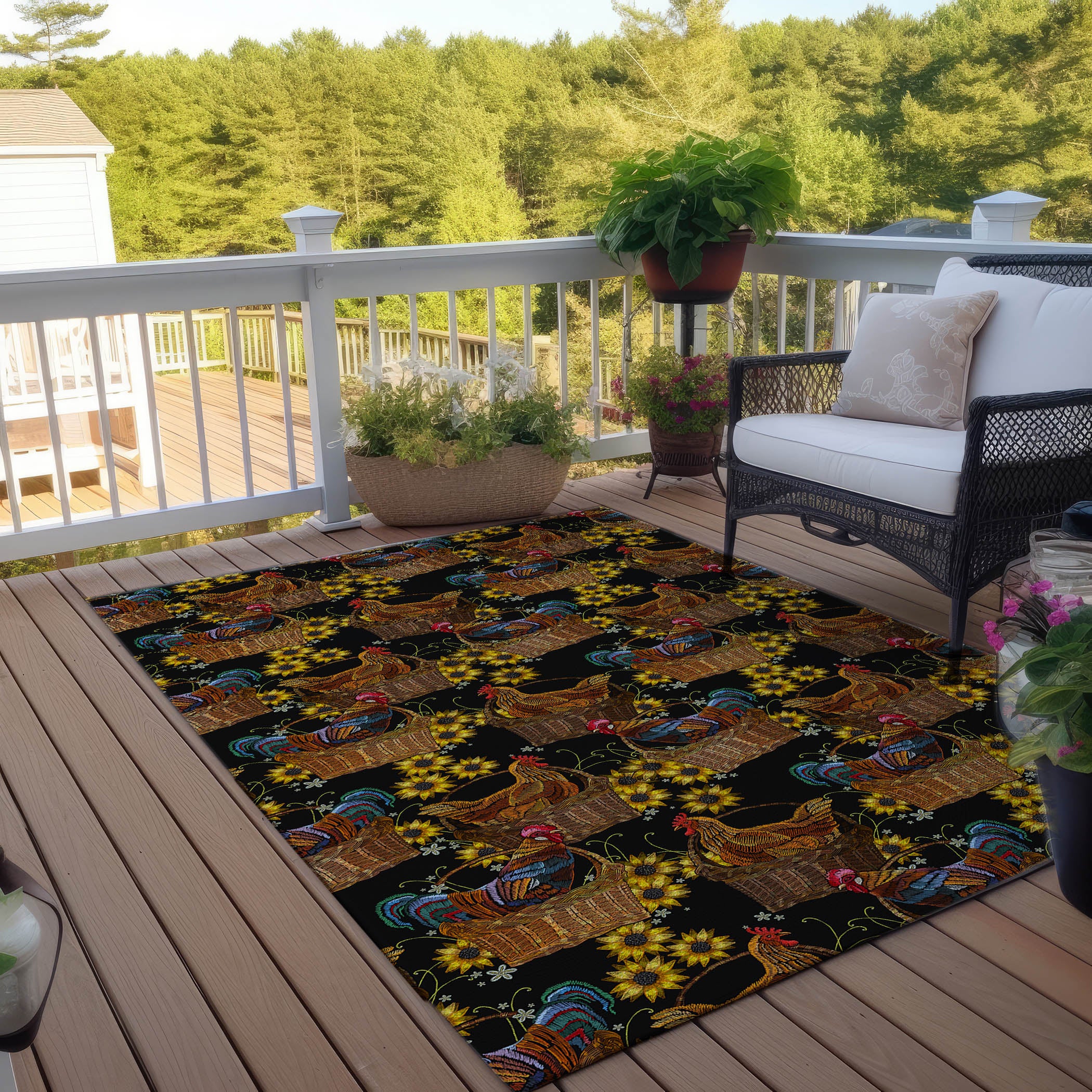 Luxury Machine Washable Indoor/Outdoor Kitchen KE2 Black Rug 2'6" x 3'10" #shape_Rectangle