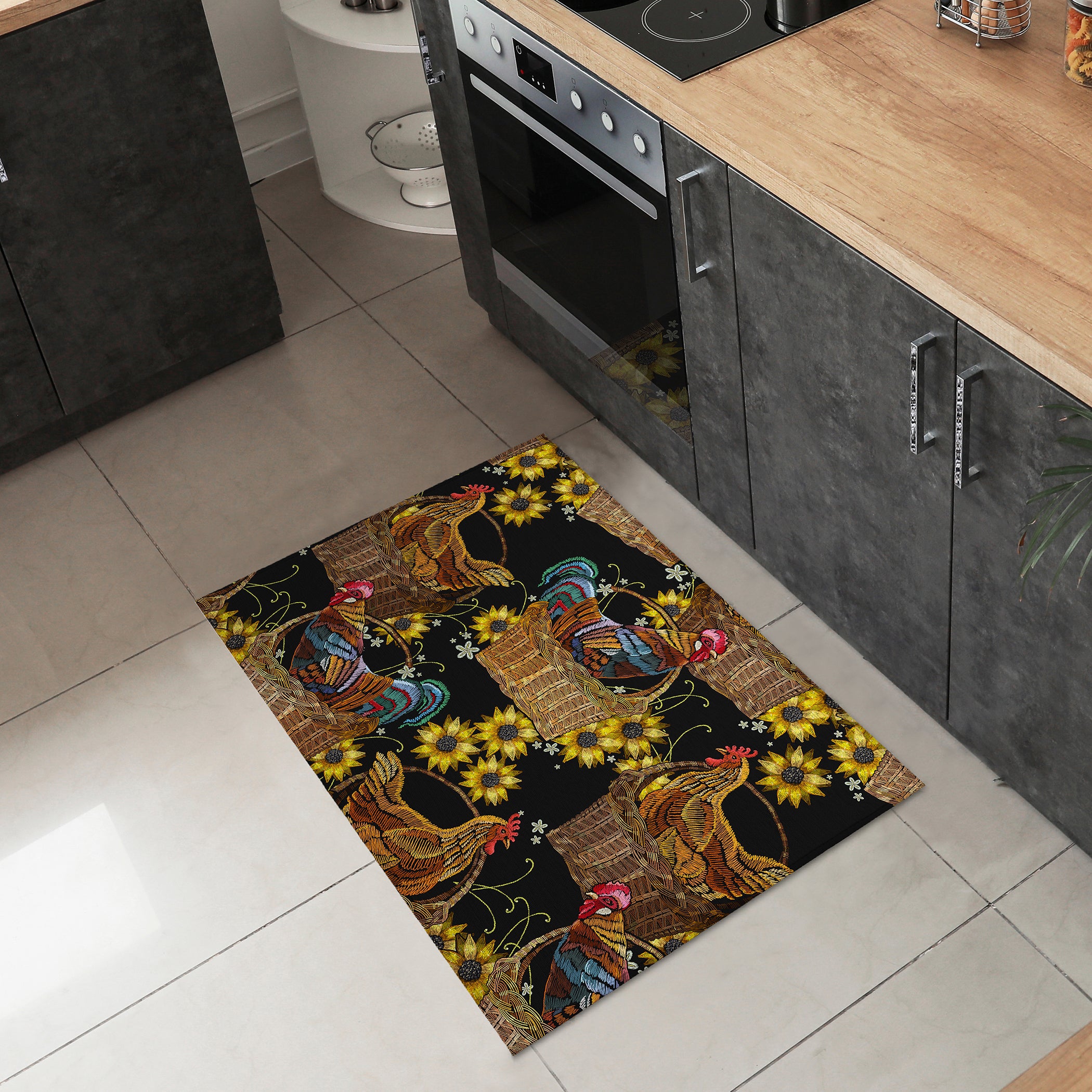 Luxury Machine Washable Indoor/Outdoor Kitchen KE2 Black Rug 1'8" x 2'6" #shape_Rectangle