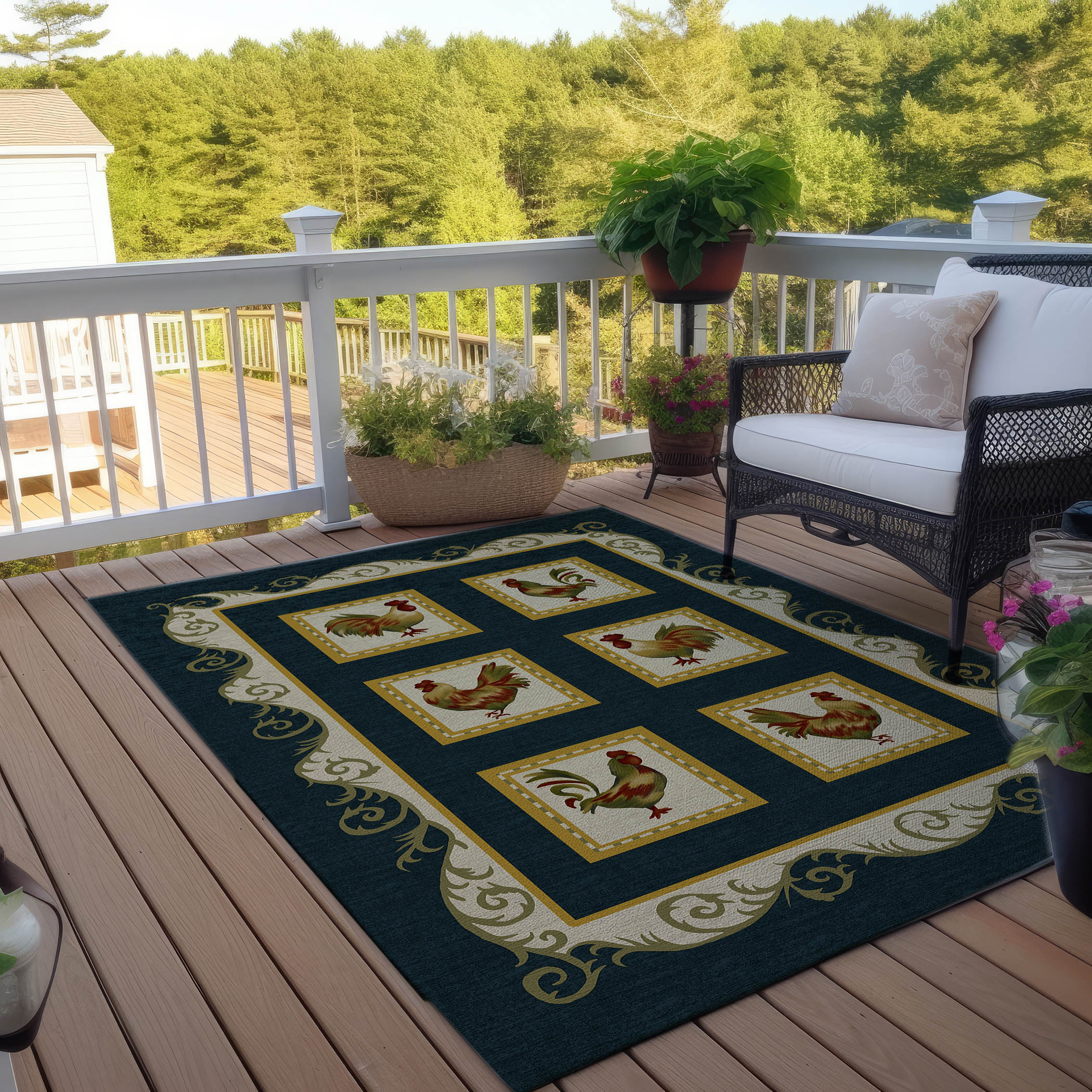 Luxury Machine Washable Indoor/Outdoor Kitchen KE4 Black Rug 2'6" x 3'10" #shape_Rectangle