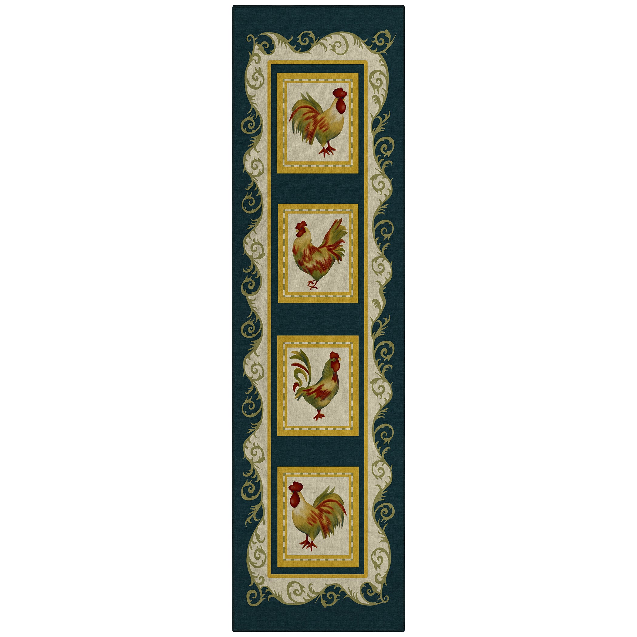 Luxury Machine Washable Indoor/Outdoor Kitchen KE4 Black Rug 2'3" x 7'6" #shape_Runner