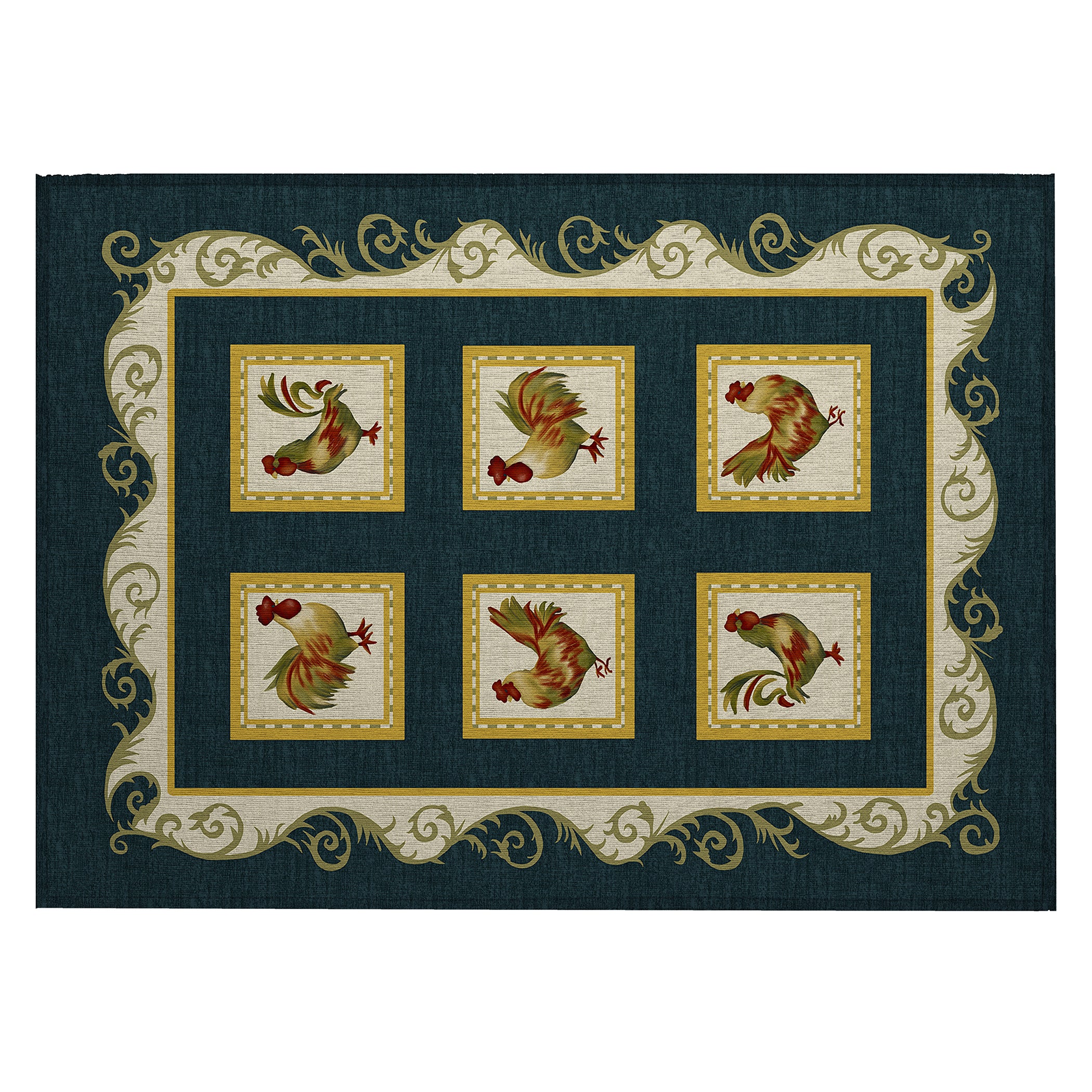 Luxury Machine Washable Indoor/Outdoor Kitchen KE4 Black Rug 1'8" x 2'6" #shape_Rectangle