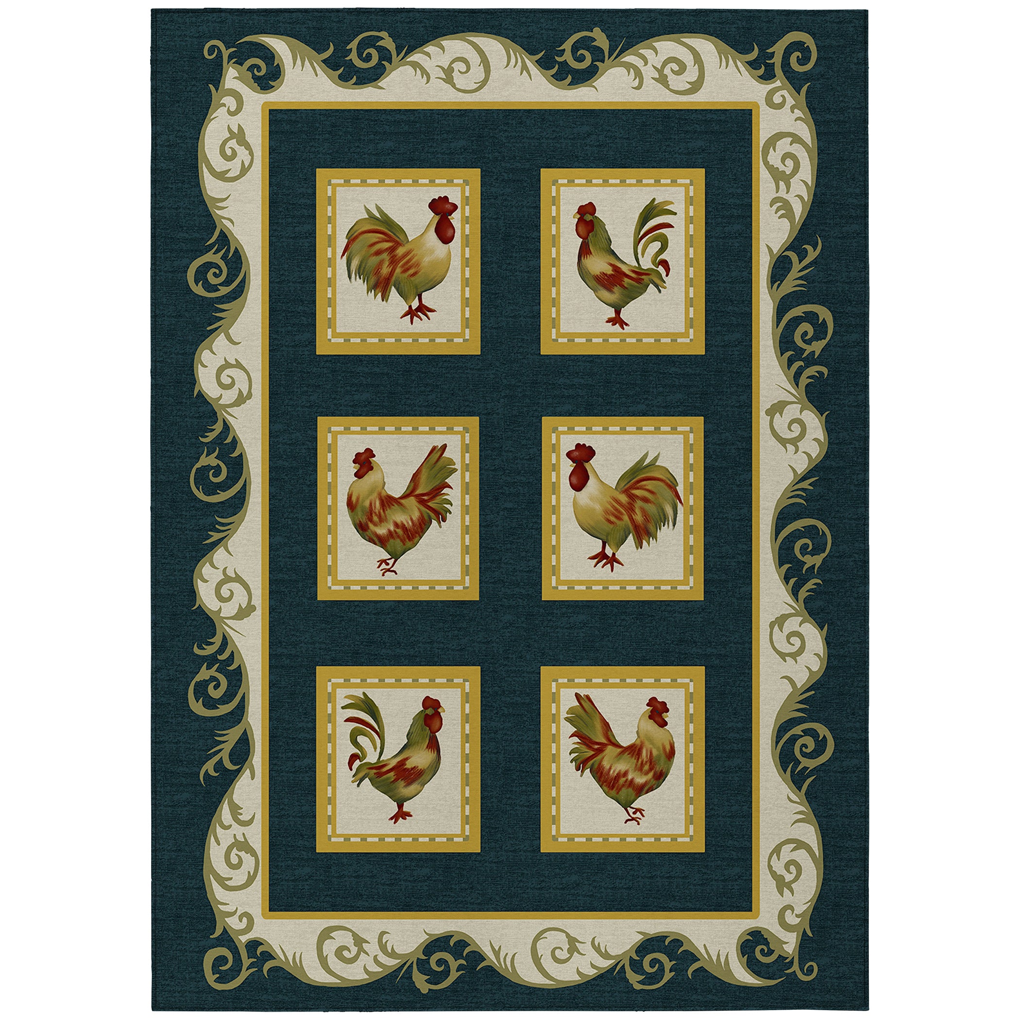 Luxury Machine Washable Indoor/Outdoor Kitchen KE4 Black Rug 2'6" x 3'10" #shape_Rectangle