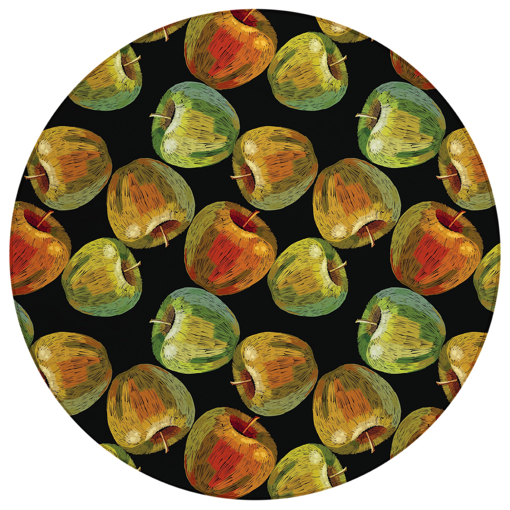 Luxury Machine Washable Indoor/Outdoor Kitchen KE8 Black Rug 8' x 8' #shape_Round