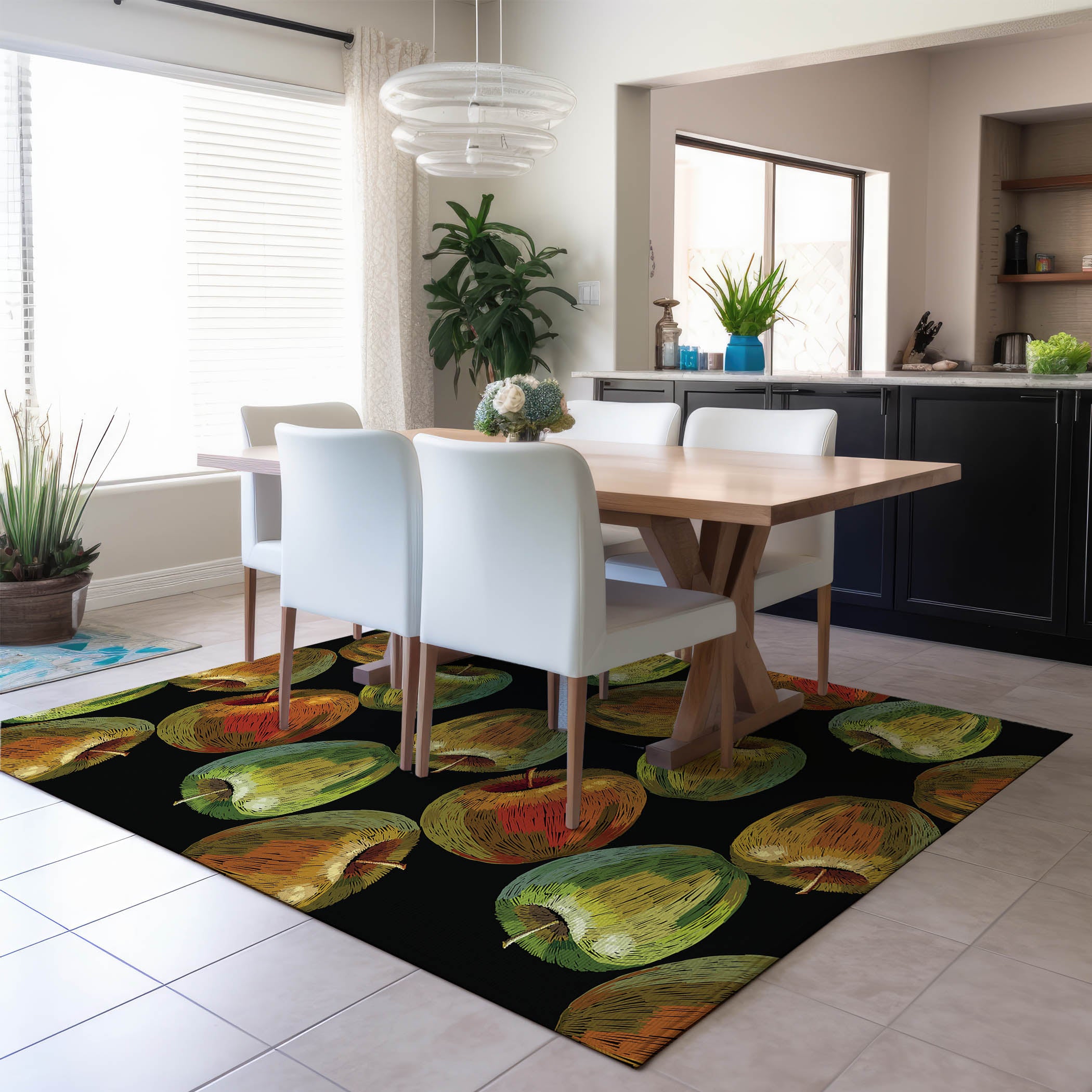 Luxury Machine Washable Indoor/Outdoor Kitchen KE8 Black Rug 2'6" x 3'10" #shape_Rectangle