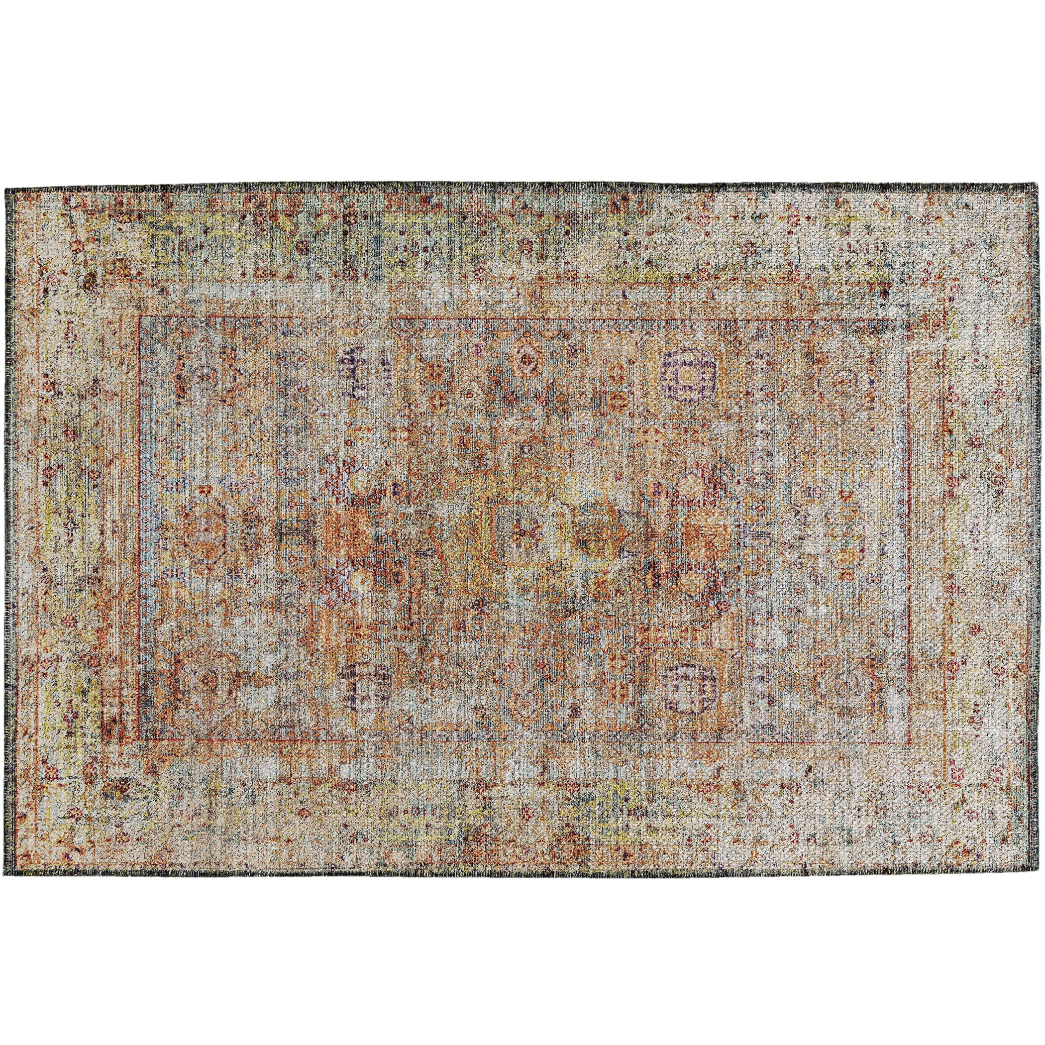 Indoor/Outdoor Traditional KJ1 Coral Orange Rug 1'8" x 2'6" #shape_Rectangle