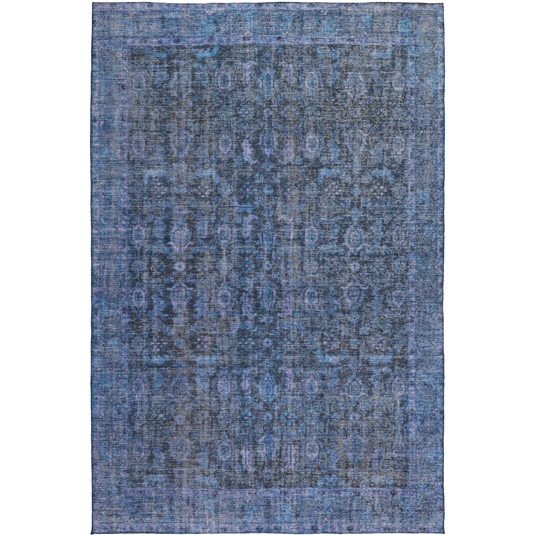 Indoor/Outdoor Traditional KJ3 Blue Rug 2'6" x 3'10" #shape_Rectangle