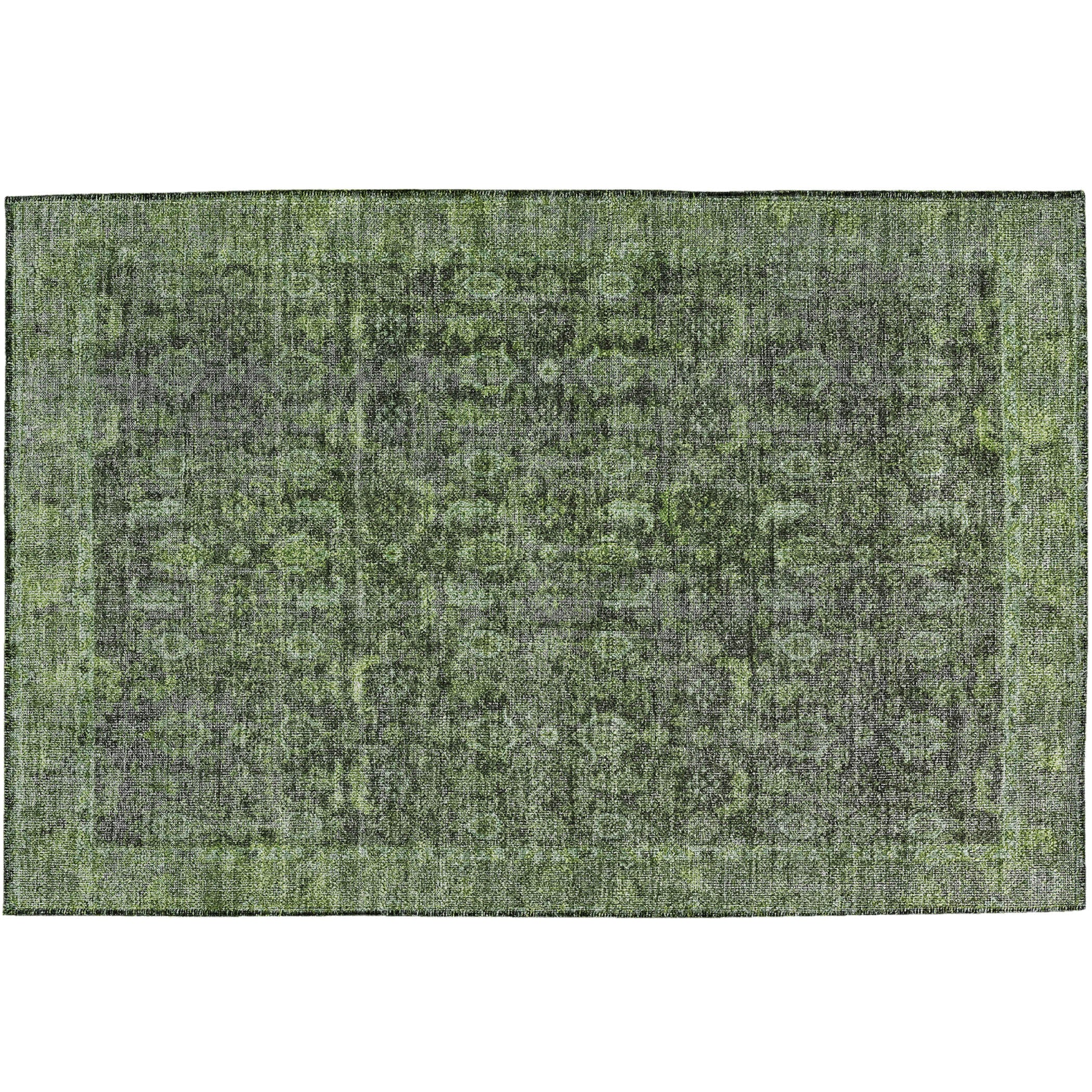 Indoor/Outdoor Traditional KJ3 Cactus Green Rug 1'8" x 2'6" #shape_Rectangle