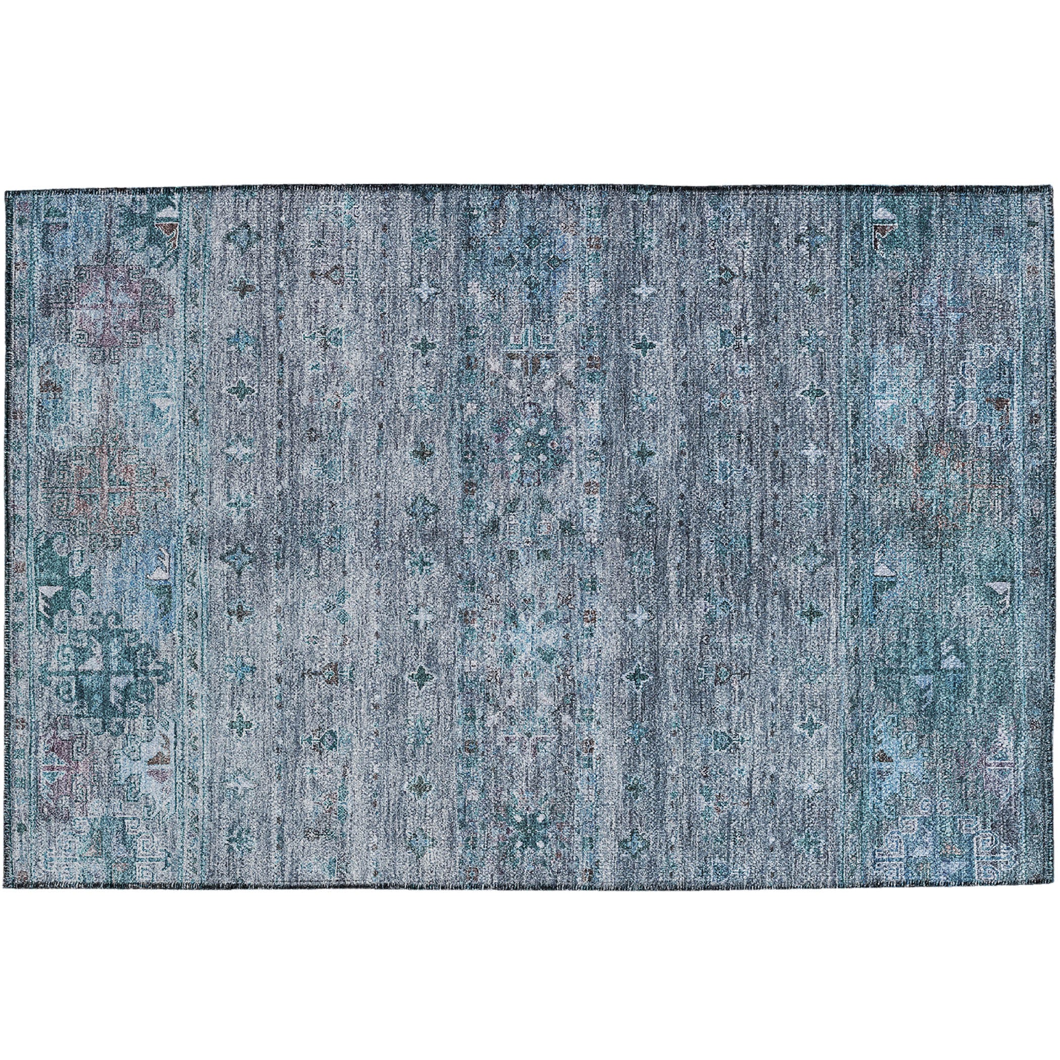 Indoor/Outdoor Traditional KJ5 Blue Rug 1'8" x 2'6" #shape_Rectangle