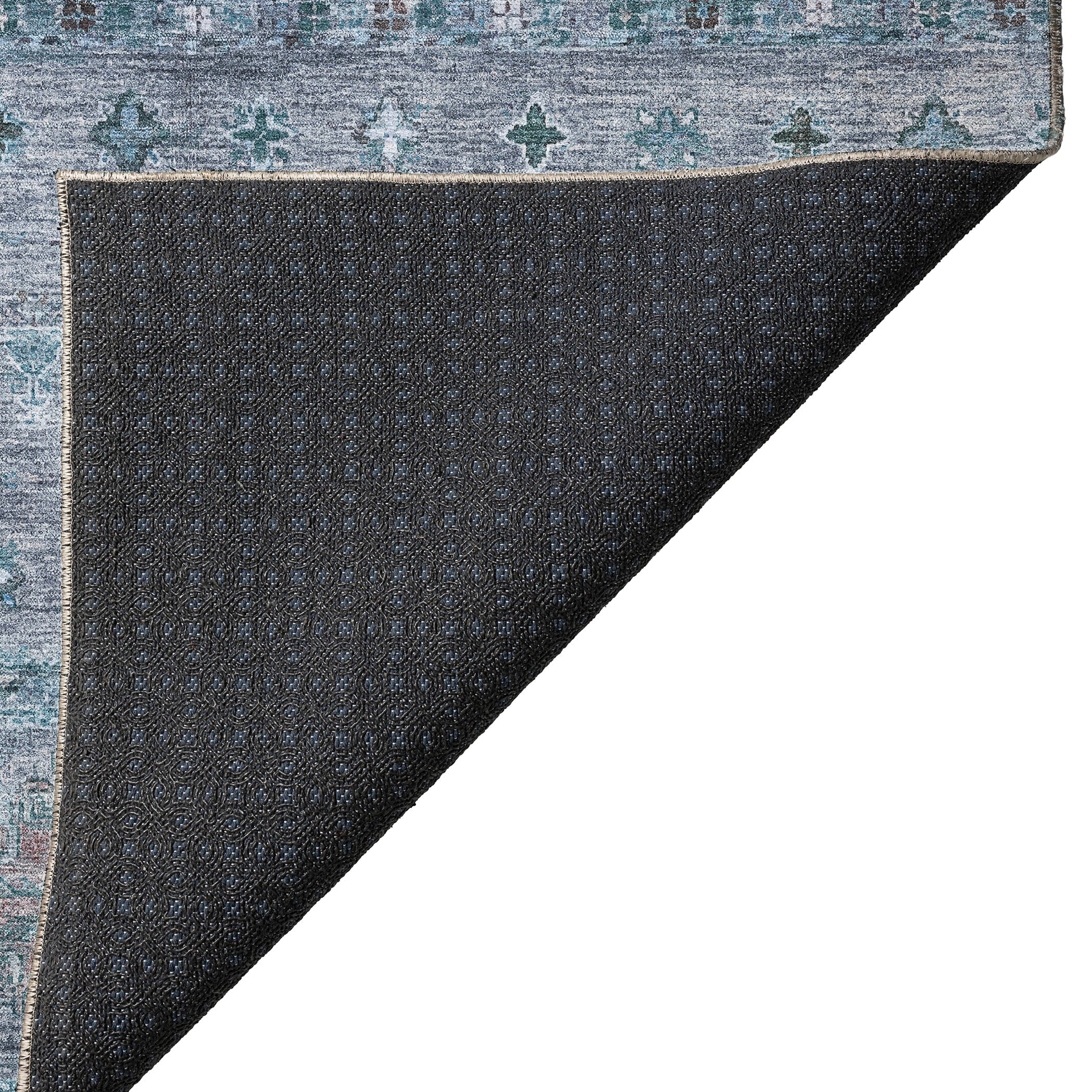 Indoor/Outdoor Traditional KJ5 Blue Rug 1'8" x 2'6" #shape_Rectangle