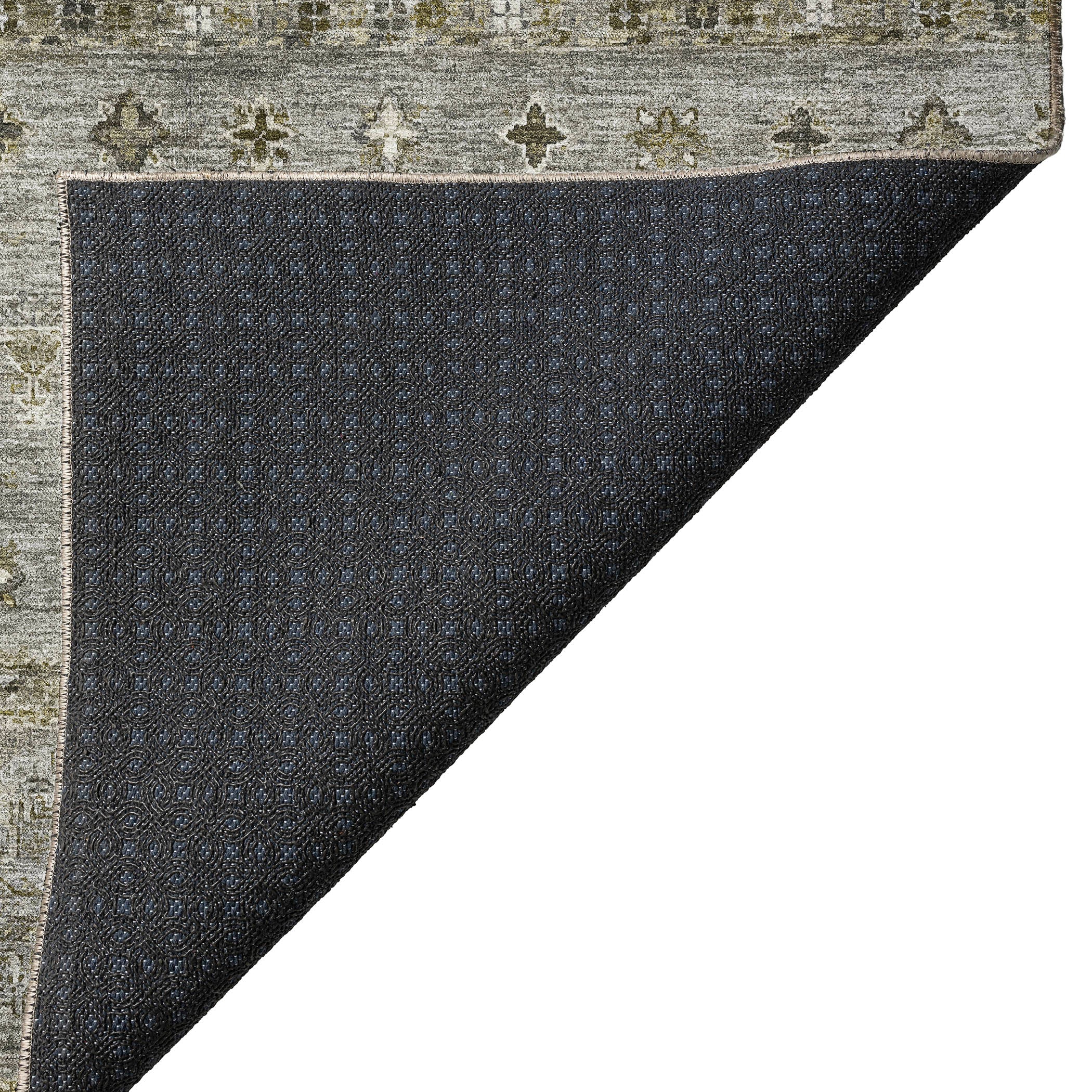Indoor/Outdoor Traditional KJ5 Pewter Gray Rug 1'8" x 2'6" #shape_Rectangle