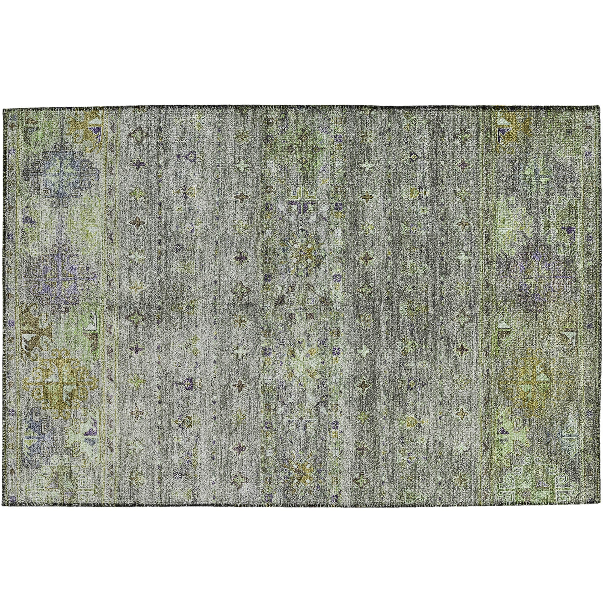 Indoor/Outdoor Traditional KJ5 Sage Green Rug 1'8" x 2'6" #shape_Rectangle