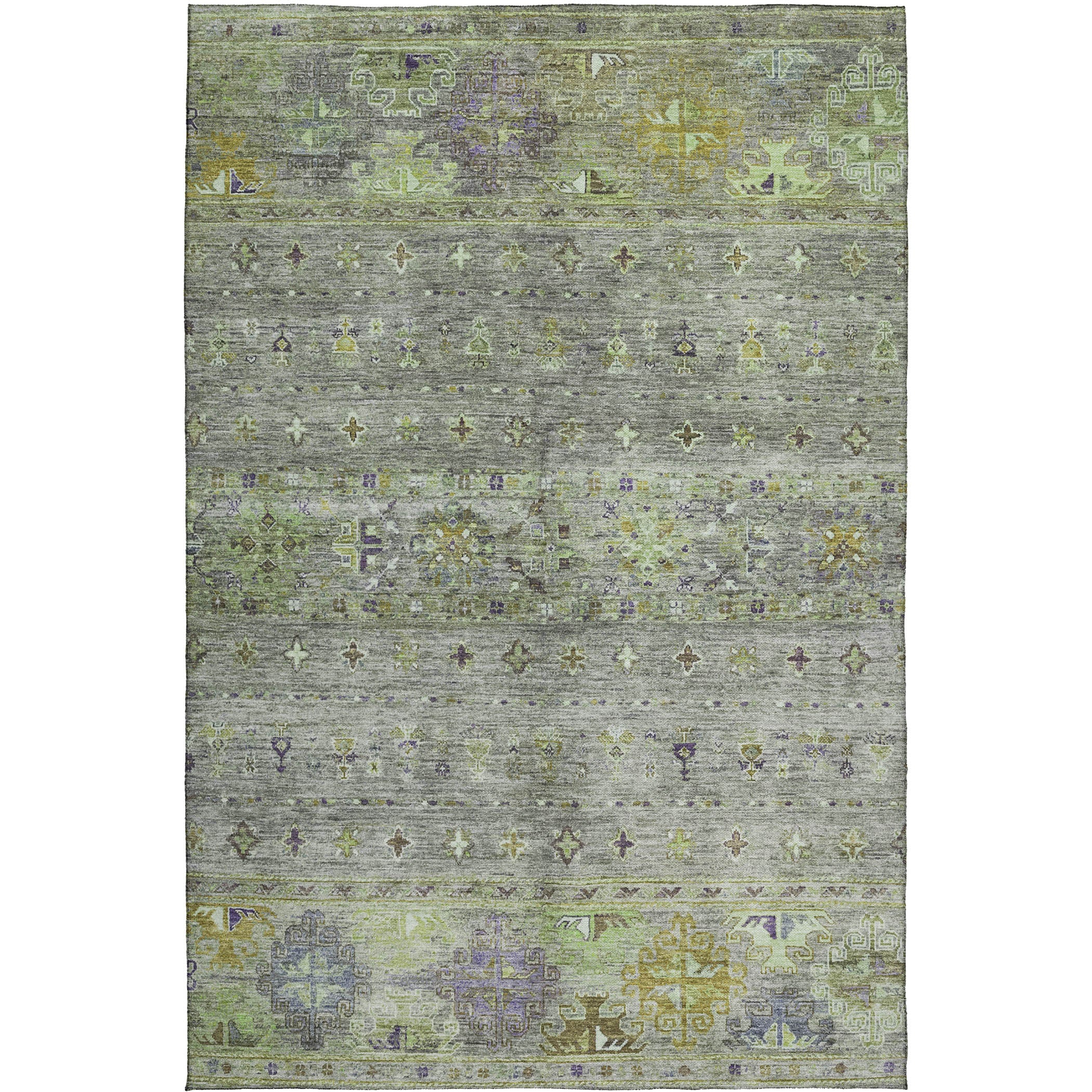 Indoor/Outdoor Traditional KJ5 Sage Green Rug 2'6" x 3'10" #shape_Rectangle