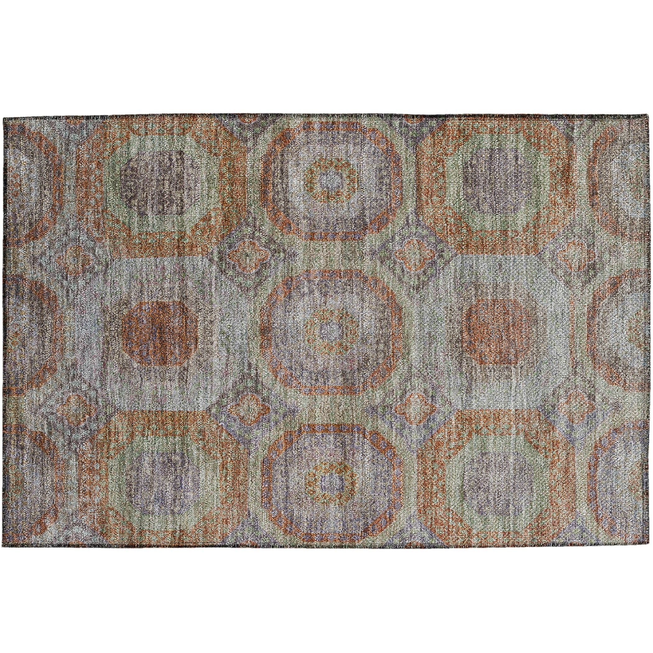 Indoor/Outdoor Traditional KJ6 Paprika Orange Rug 1'8" x 2'6" #shape_Rectangle