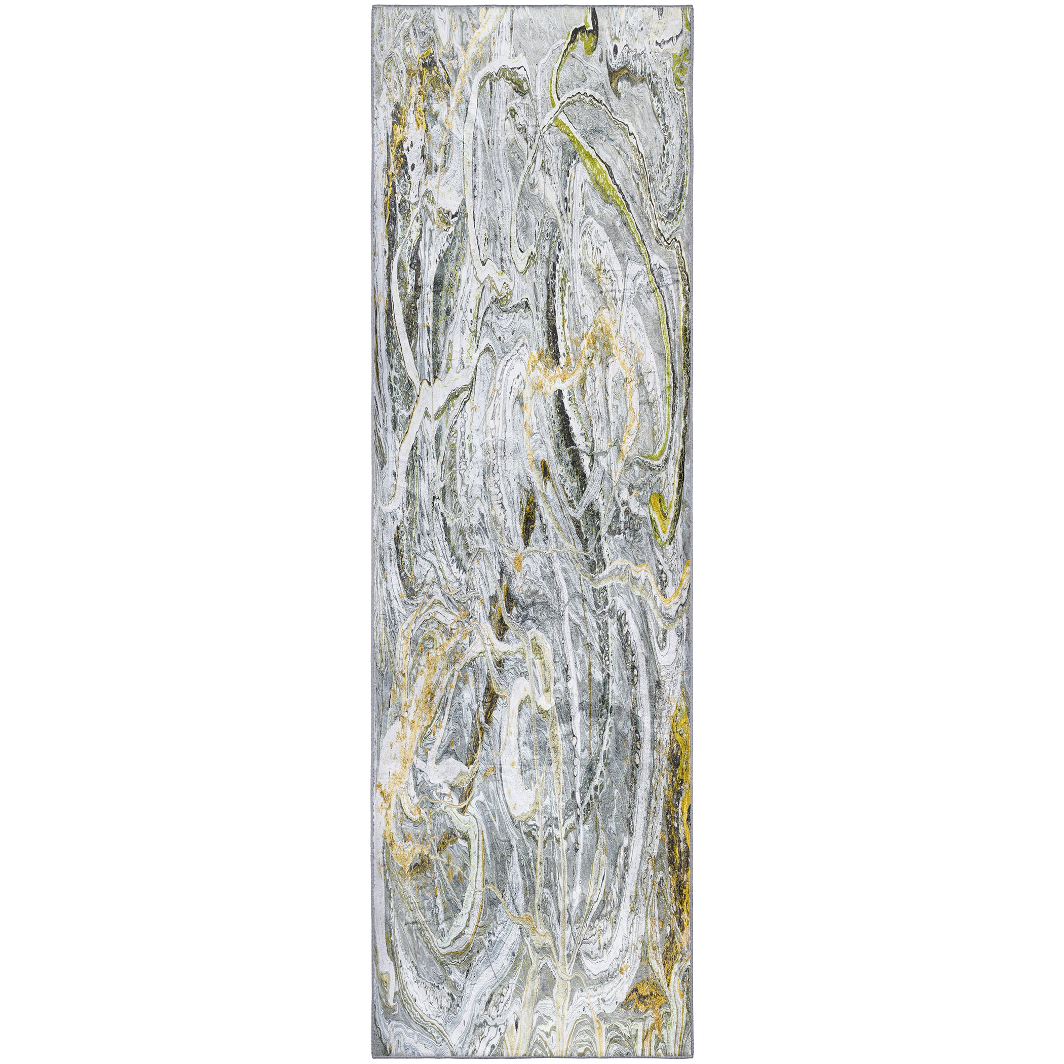 Luxury Machine Washable Contemporary KK12 Storm Ivory Rug 2'3" x 7'6" #shape_Runner