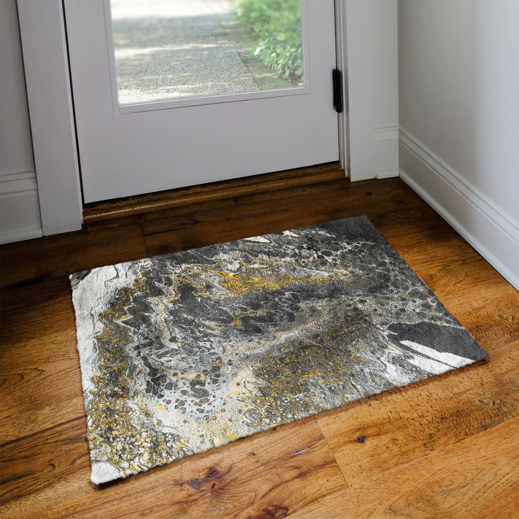 Luxury Machine Washable Contemporary KK13 Graphite Black Rug 1'8" x 2'6" #shape_Rectangle