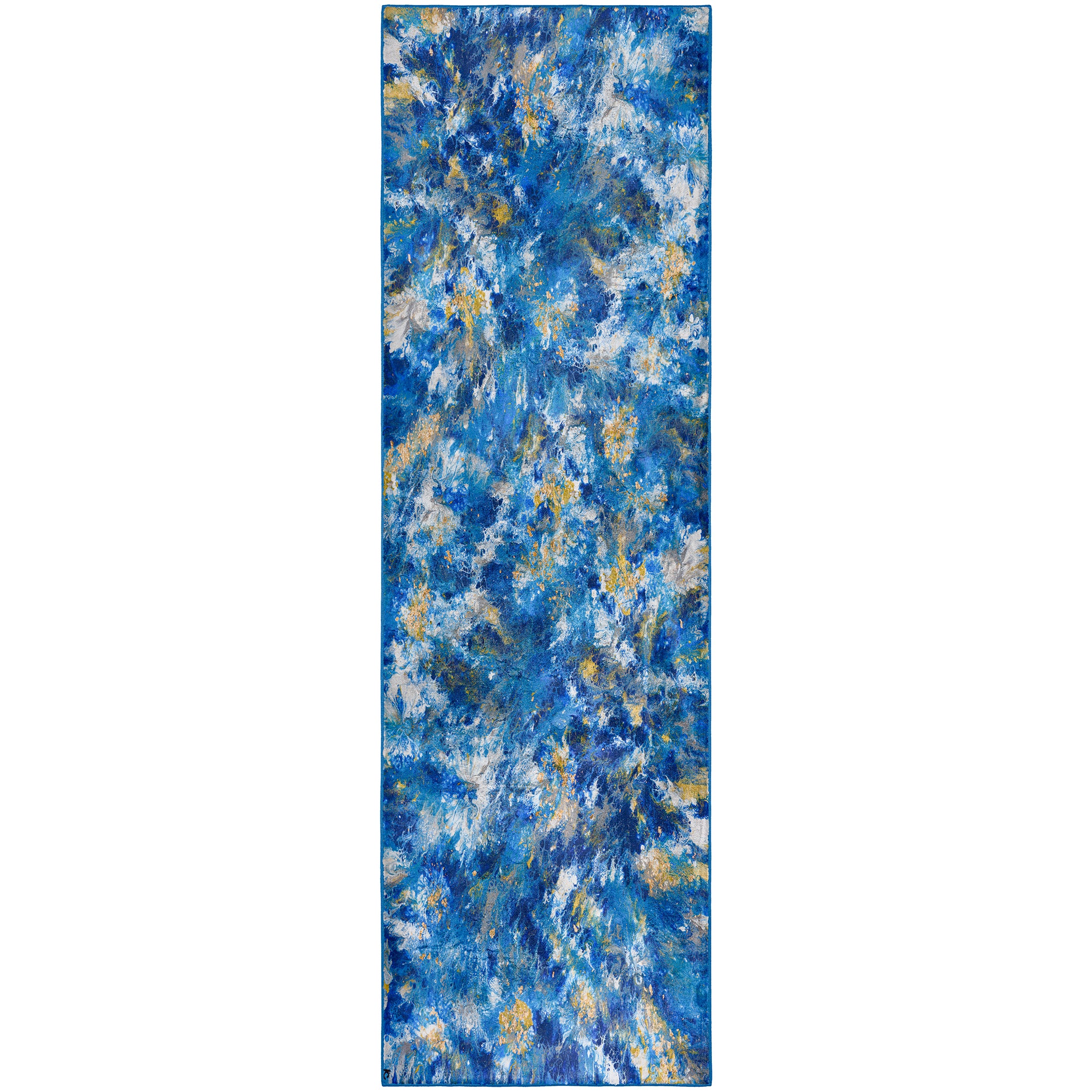 Luxury Machine Washable Contemporary KK17 Pacifica Blue Rug 2'3" x 7'6" #shape_Runner