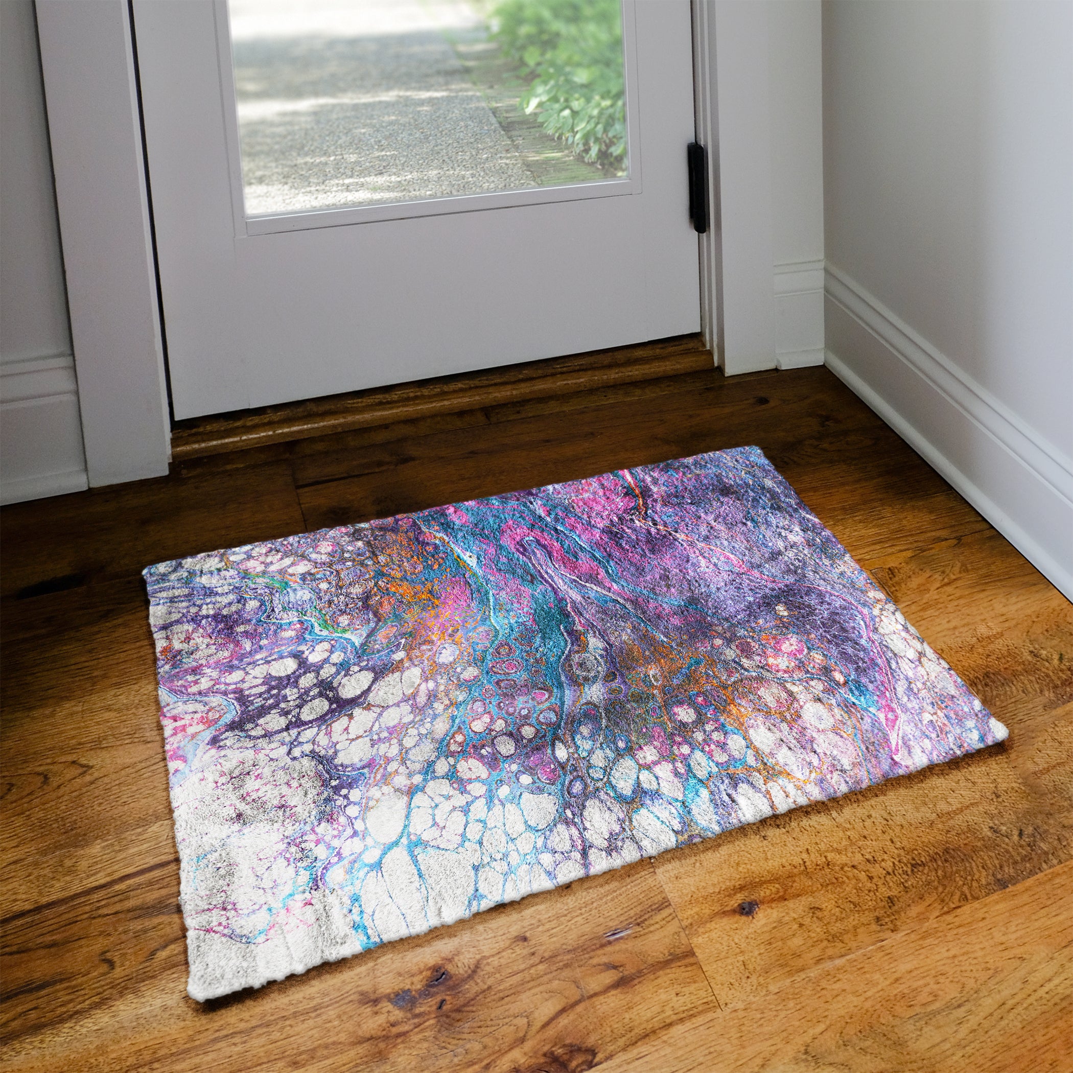 Luxury Machine Washable Contemporary KK19 Lavender Purple Rug 1'8" x 2'6" #shape_Rectangle