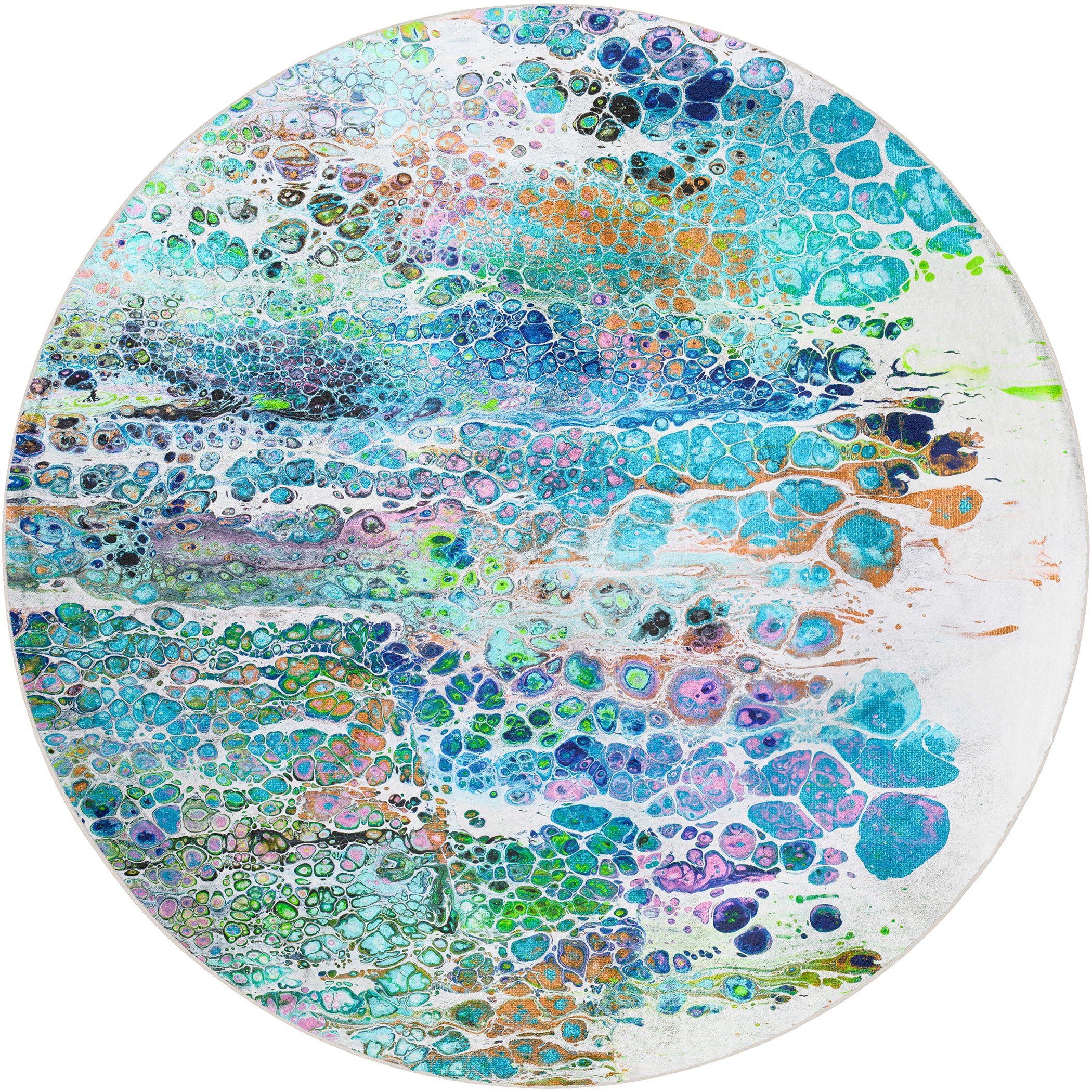 Luxury Machine Washable Contemporary KK20 Twilight Multi Rug 8' x 8' #shape_Round
