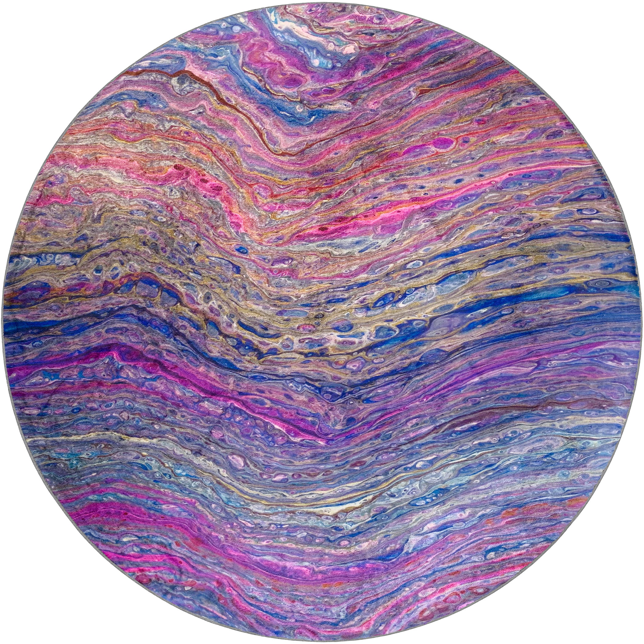 Luxury Machine Washable Contemporary KK3 Passion Multi Rug 8' x 8' #shape_Round
