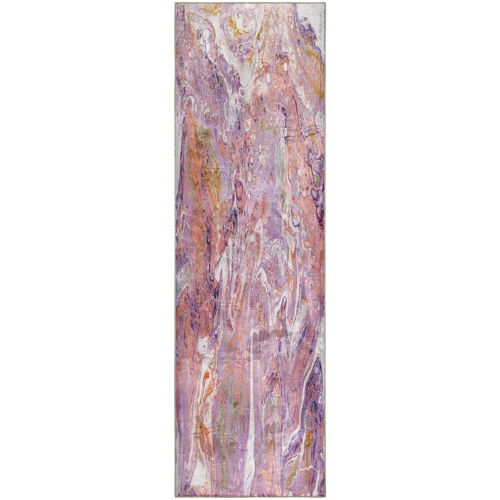 Luxury Machine Washable Contemporary KK6 Primrose Pink Rug 2'3" x 7'6" #shape_Runner