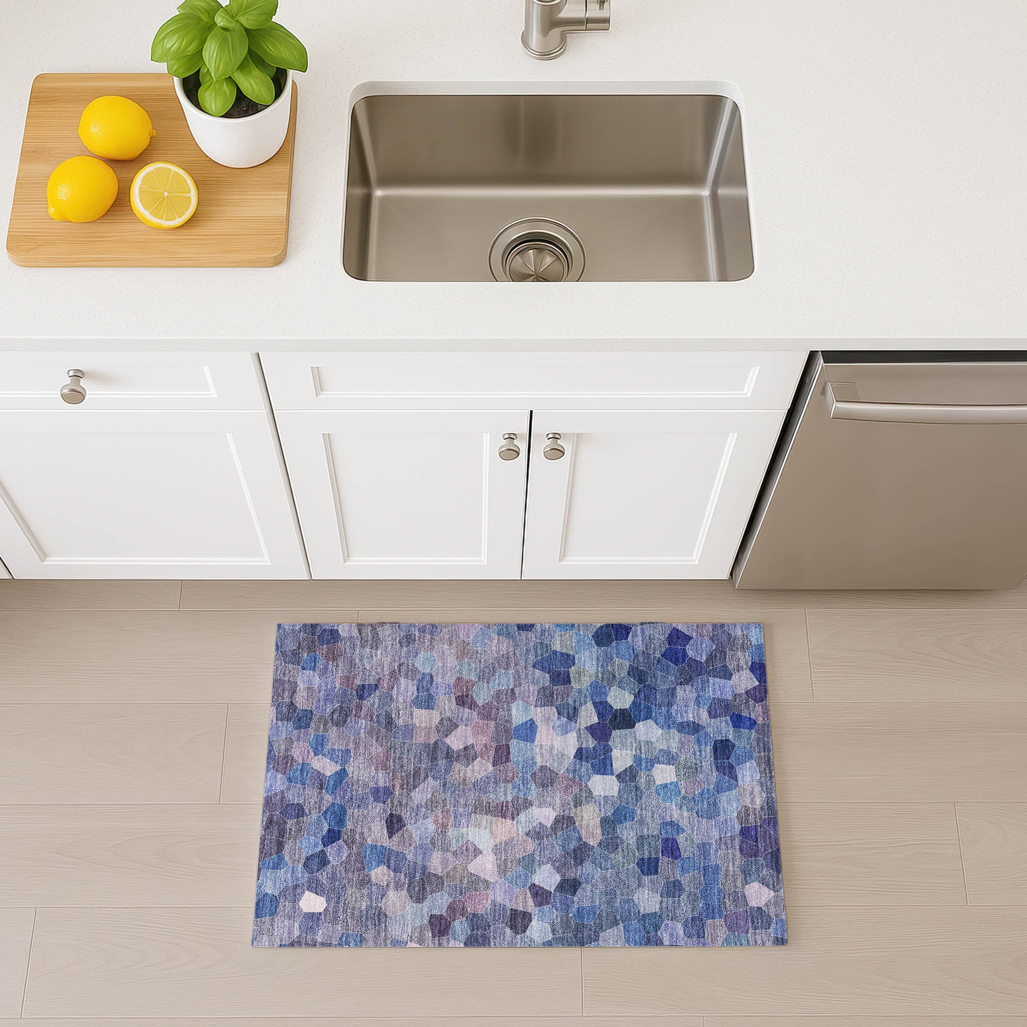 Luxury Washable Indoor/Outdoor Transitional KL1 Baltic Blue Rug 1'8" x 2'6" #shape_Rectangle