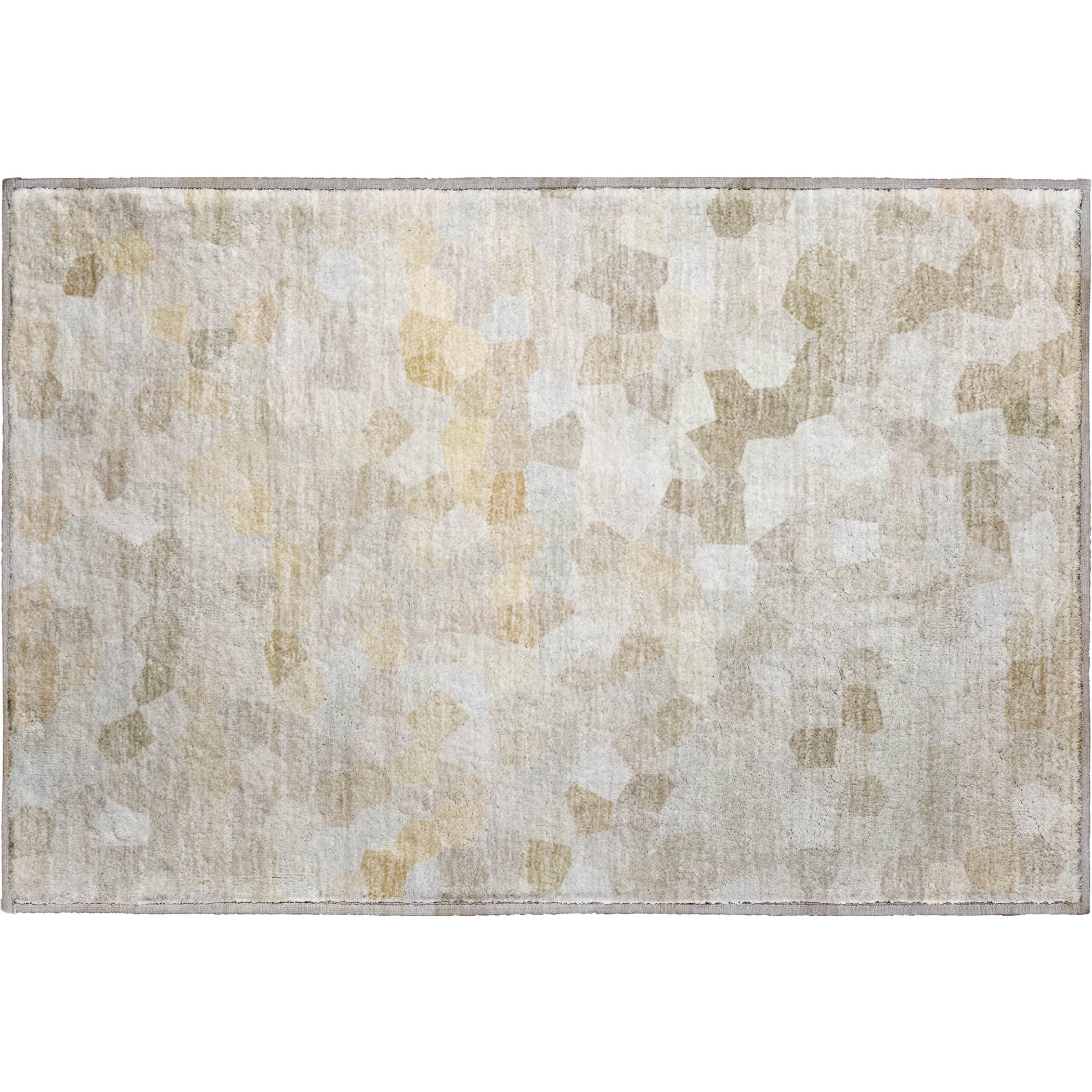 Luxury Washable Indoor/Outdoor Transitional KL1 Putty Ivory Rug 1'8" x 2'6" #shape_Rectangle