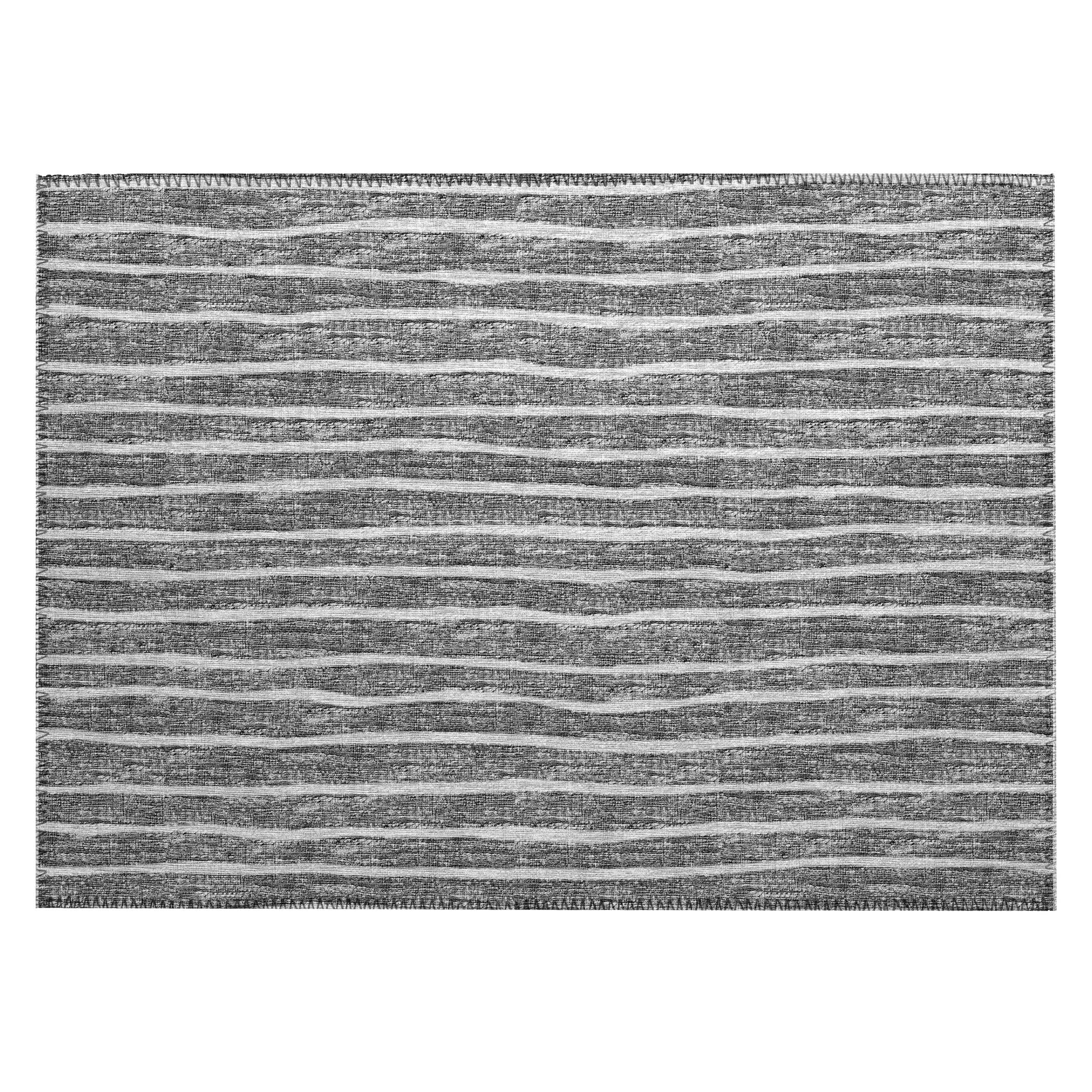 Luxury Machine Washable Indoor/Outdoor Transitional LA1 Gray Rug 1'8" x 2'6" #shape_Rectangle